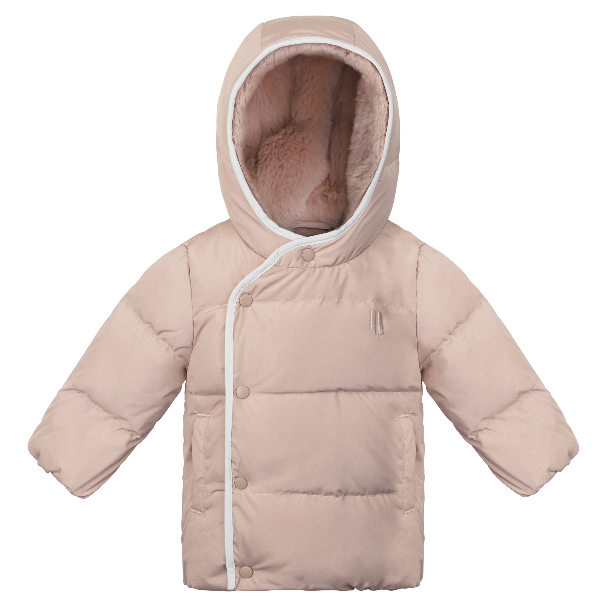 Metropolis Baby Down Coat - Blush Pink & White