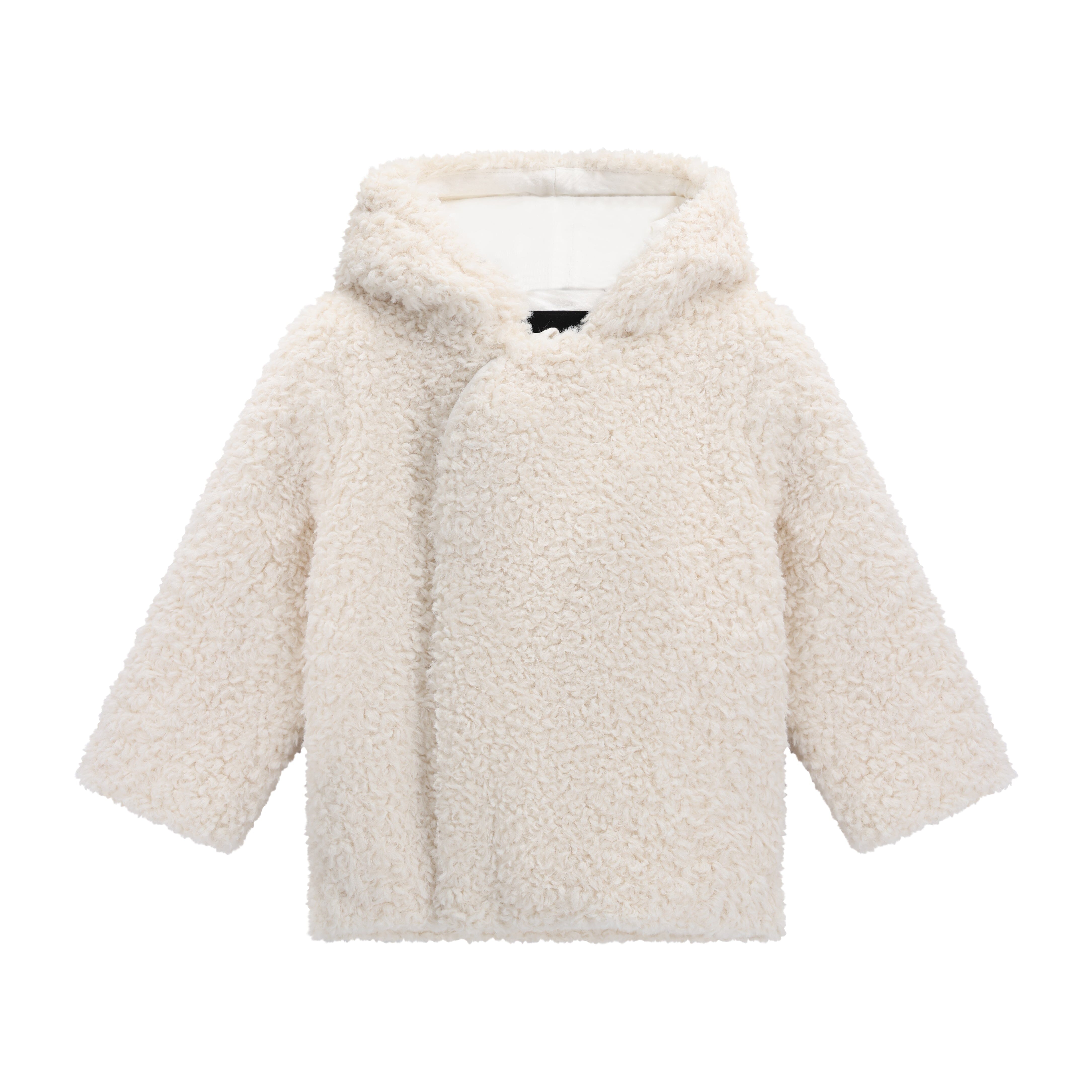 Allegory Diagonal Closure Baby Coat - Winter White Shearling Coat IBIS Outerwear 
