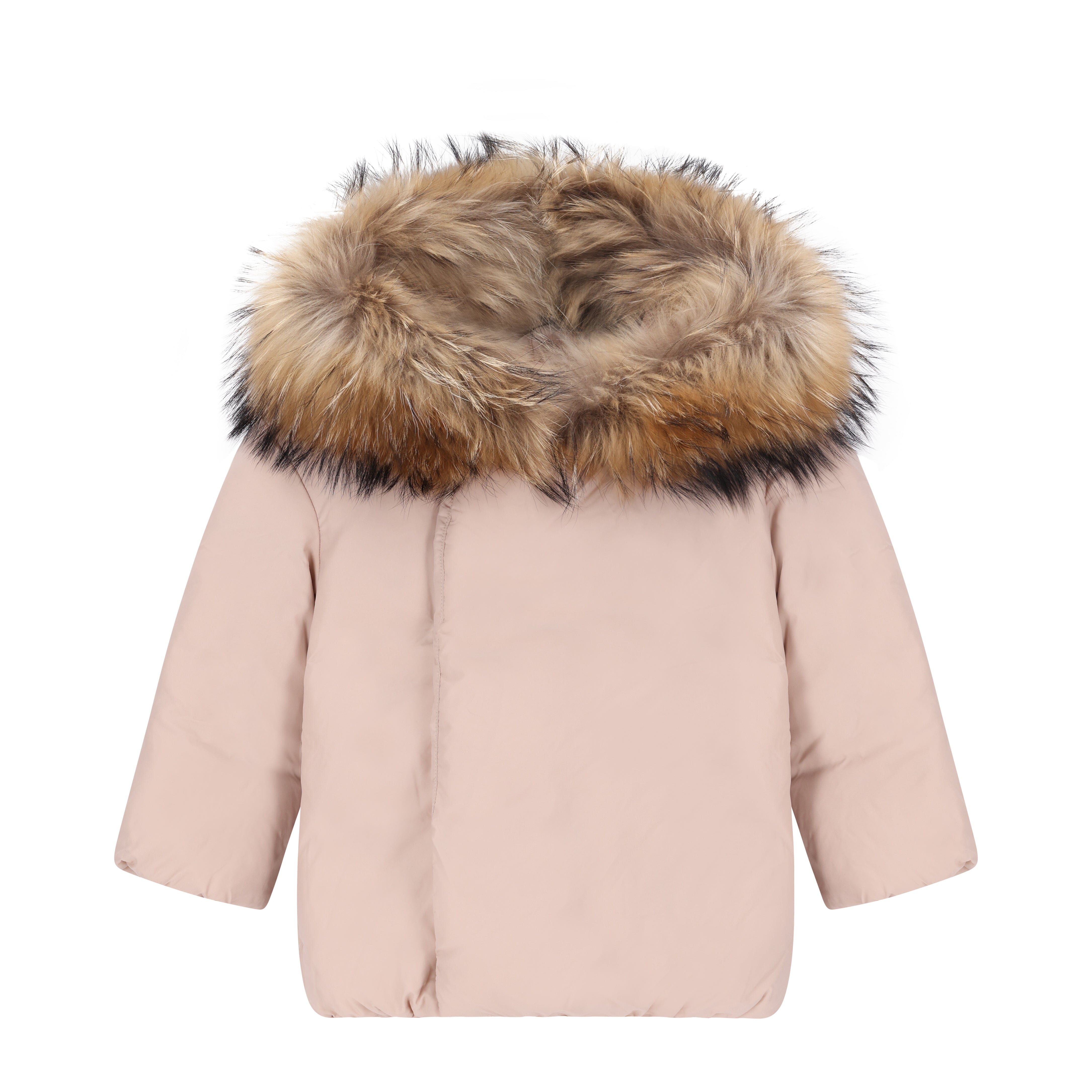 Allegory Diagonal Closure Baby Down Coat - Baby Pink Coat IBIS Outerwear 