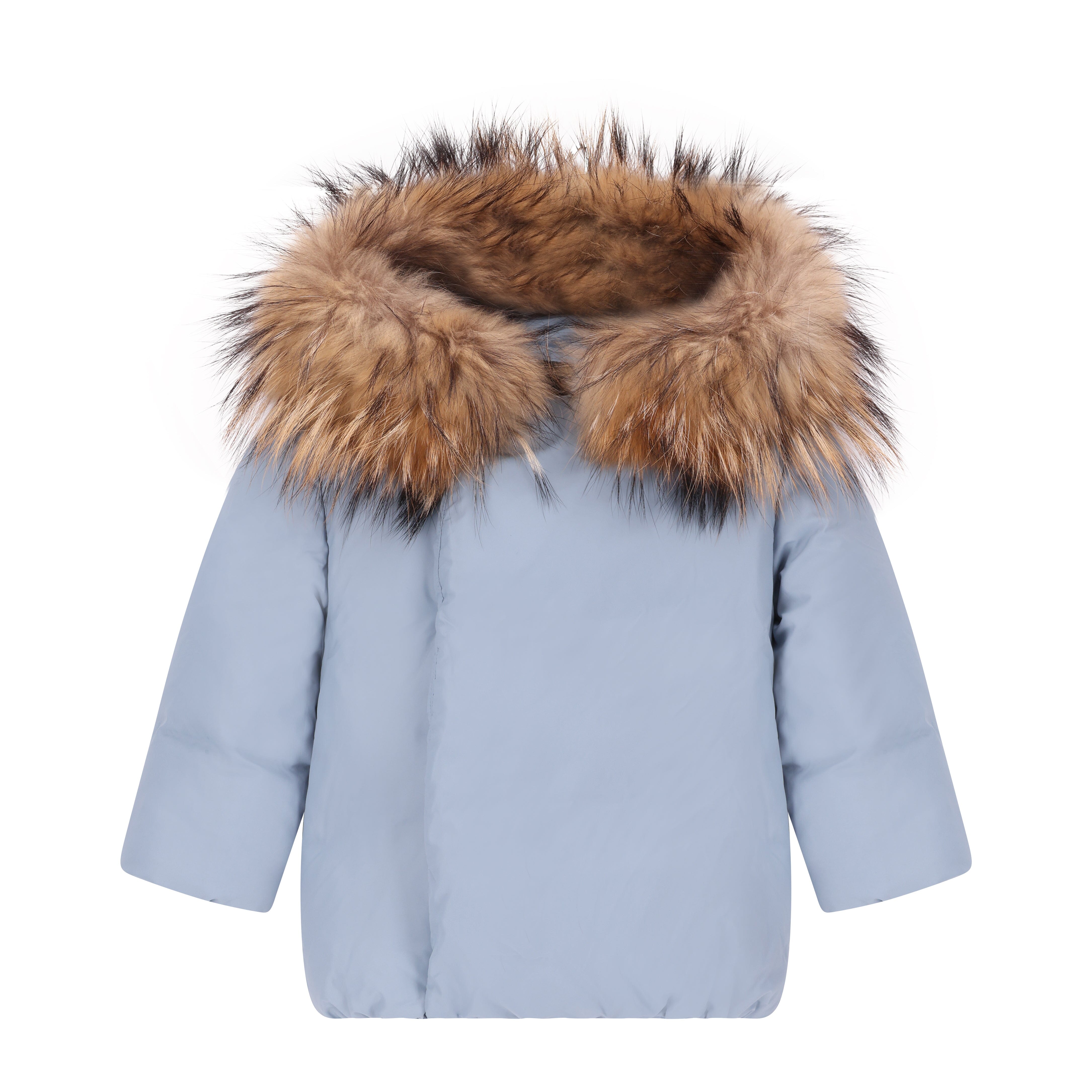 Allegory Diagonal Closure Baby Down Coat - Powder Blue Coat IBIS Outerwear 