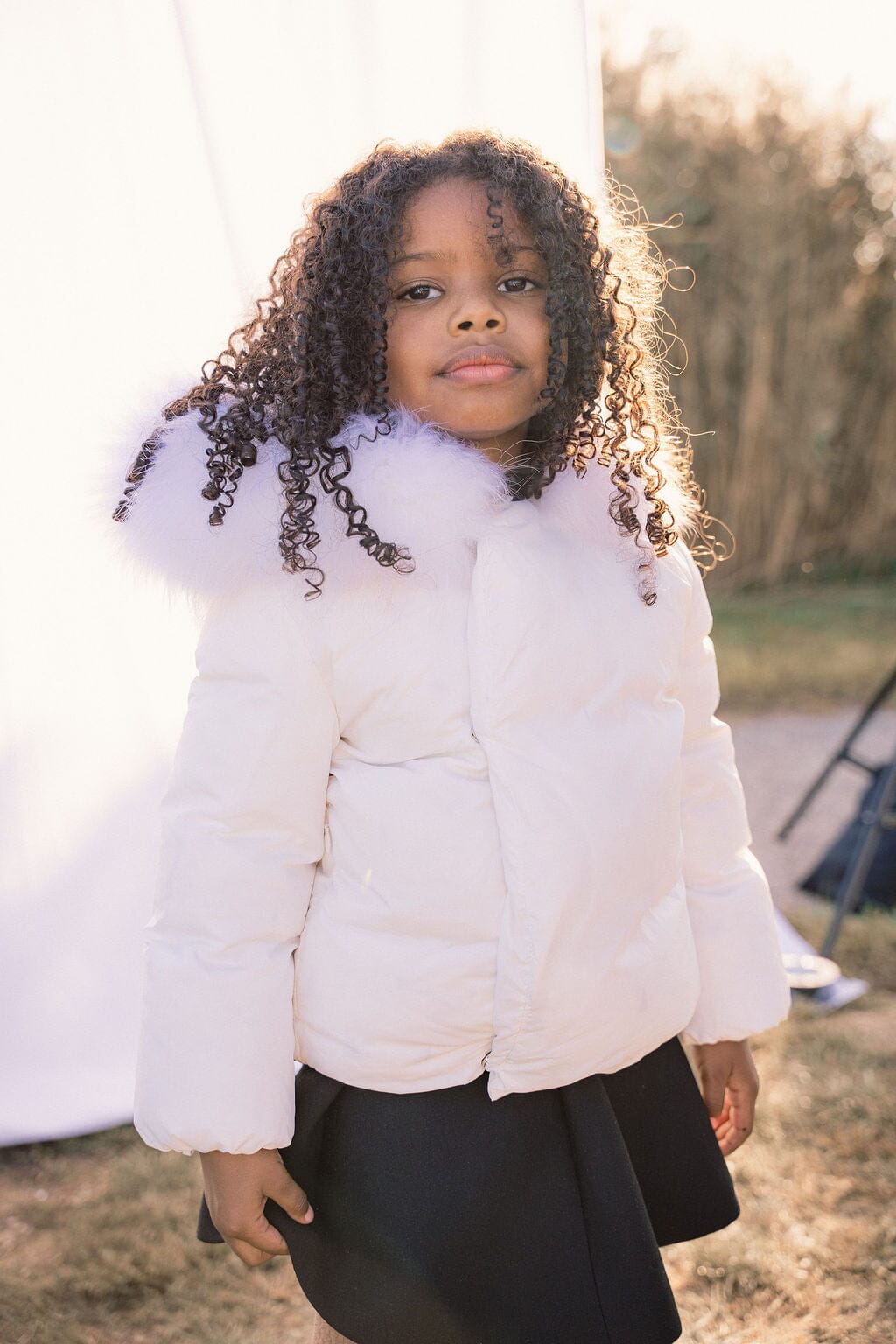 Allegory Diagonal Closure Baby Down Coat - Winter White Coat IBIS Outerwear 