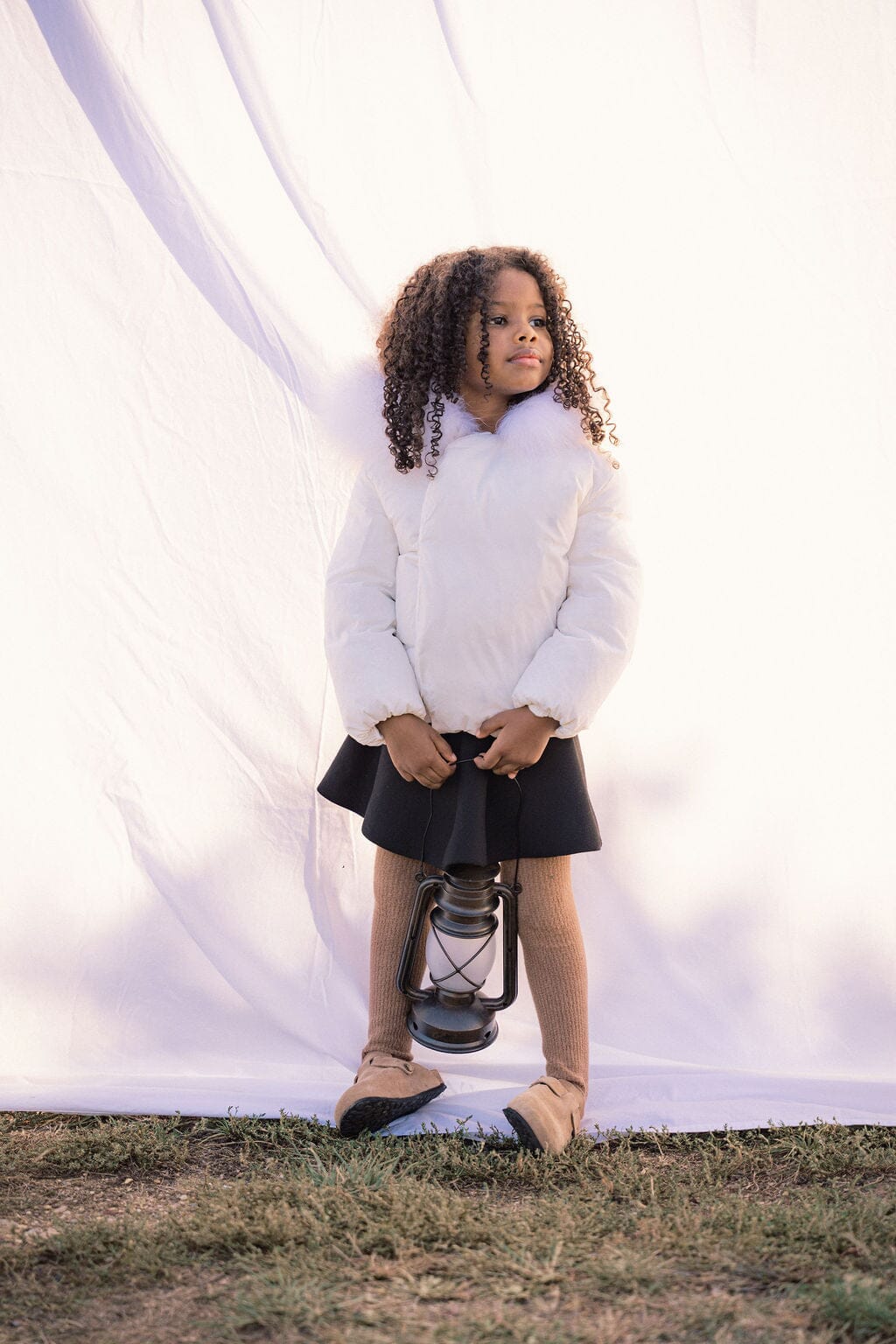 Allegory Diagonal Closure Baby Down Coat - Winter White Coat IBIS Outerwear 