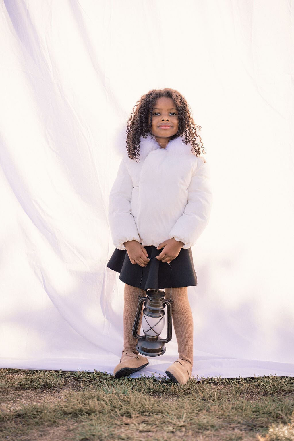 Allegory Diagonal Closure Baby Down Coat - Winter White Coat IBIS Outerwear 