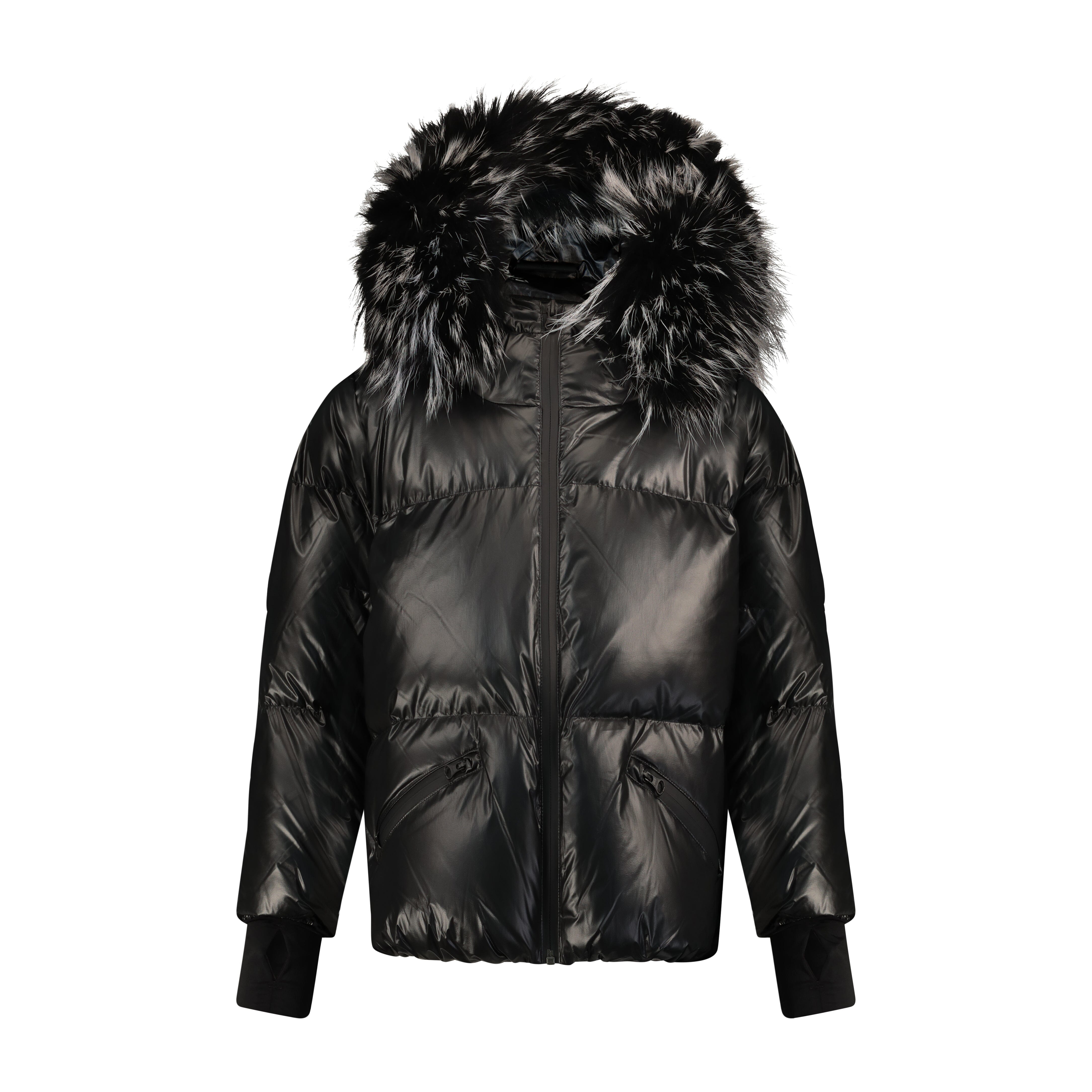 Ballad Puffer Coat Girls Down Coat - Black with Fur Coat IBIS Outerwear 
