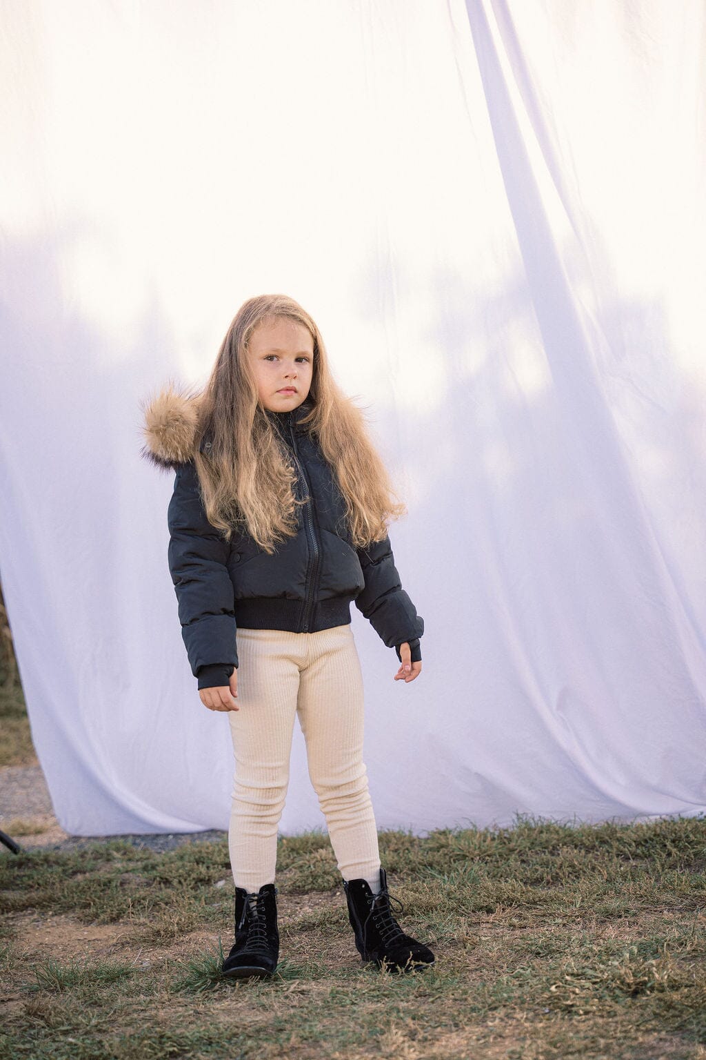 Chorus Snap Pocket Girls Down Coat - Black Coat IBIS Outerwear 