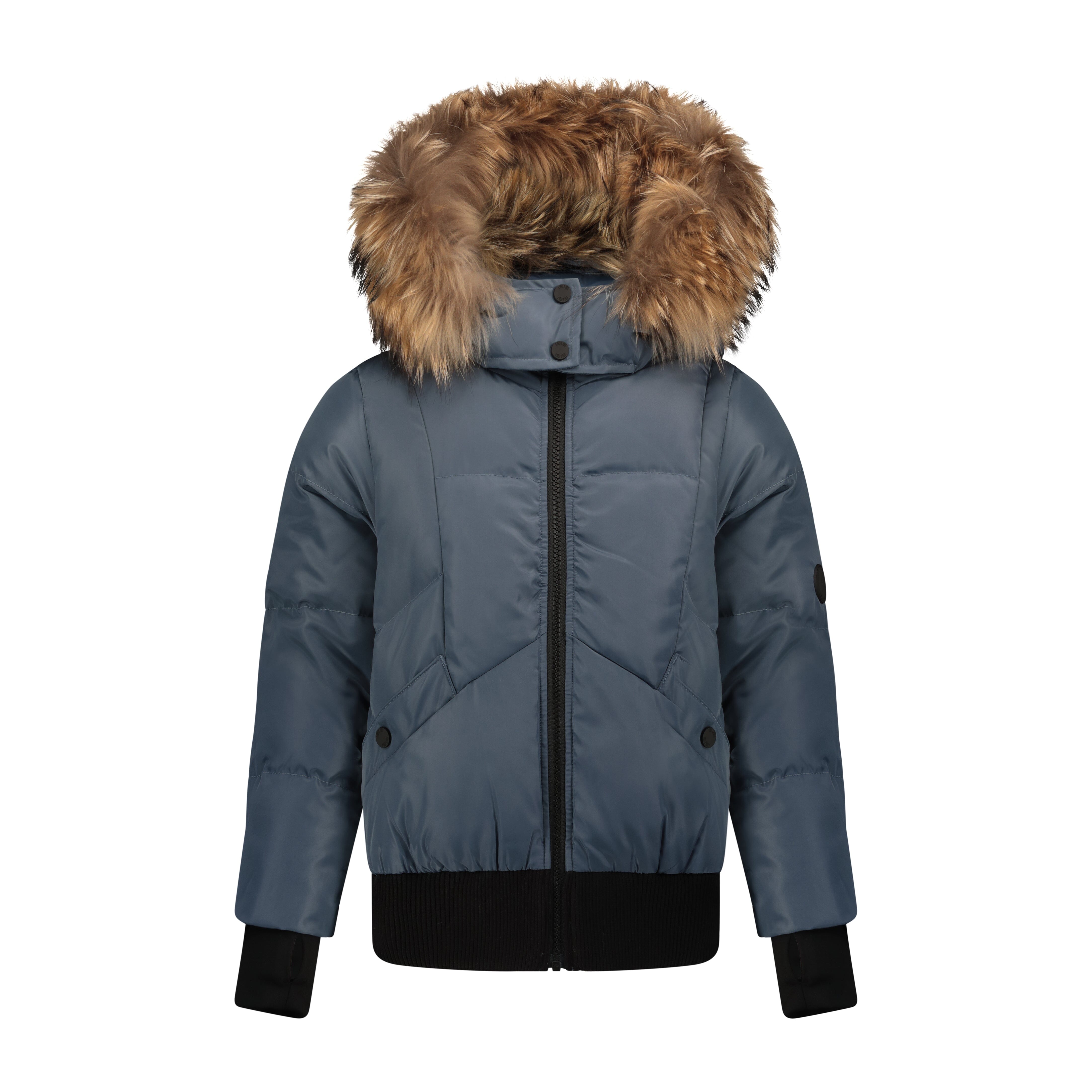 Chorus Snap Pocket Girls Down Coat - Off Blue Coat IBIS Outerwear 