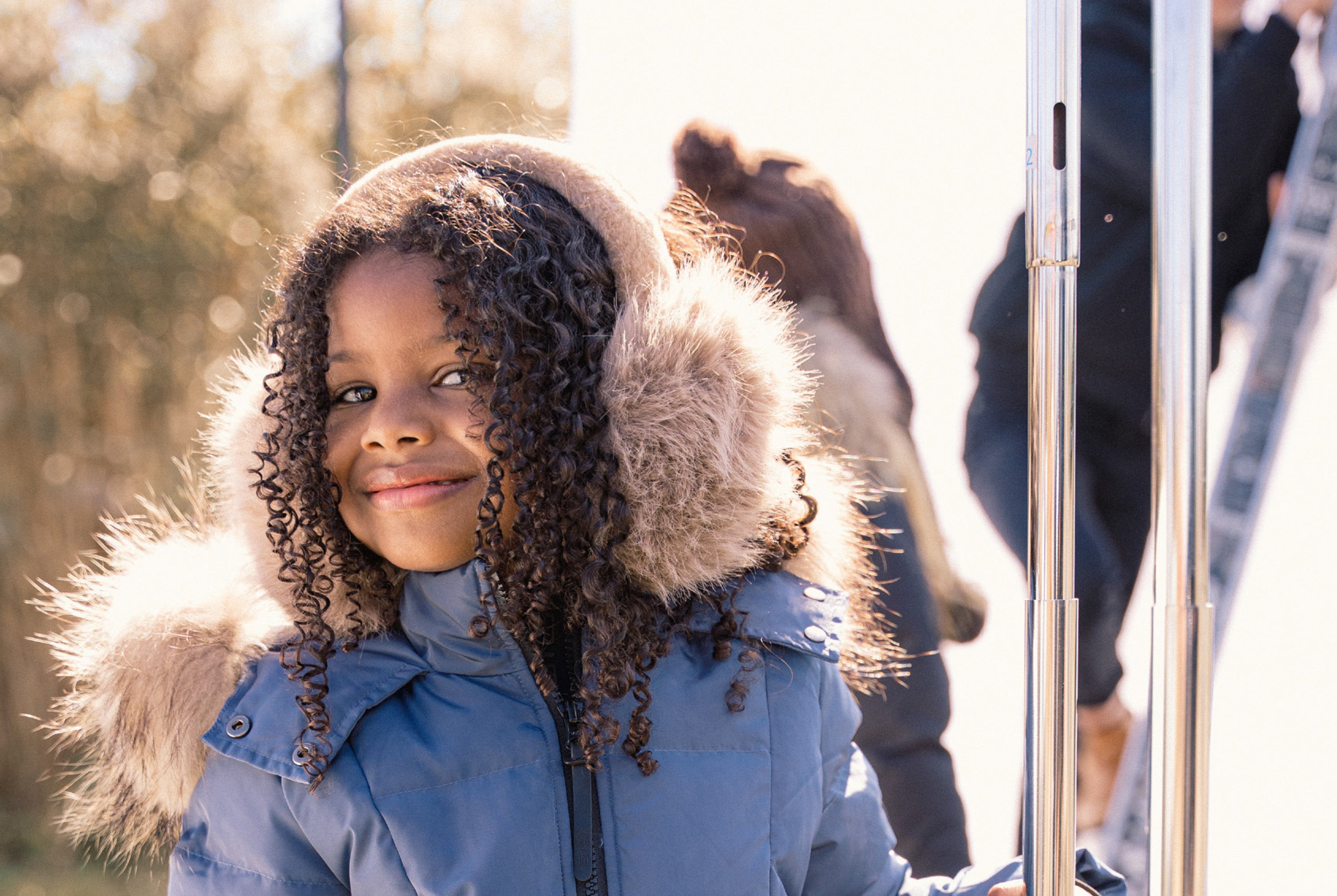Chorus Snap Pocket Girls Down Coat - Off Blue Coat IBIS Outerwear 