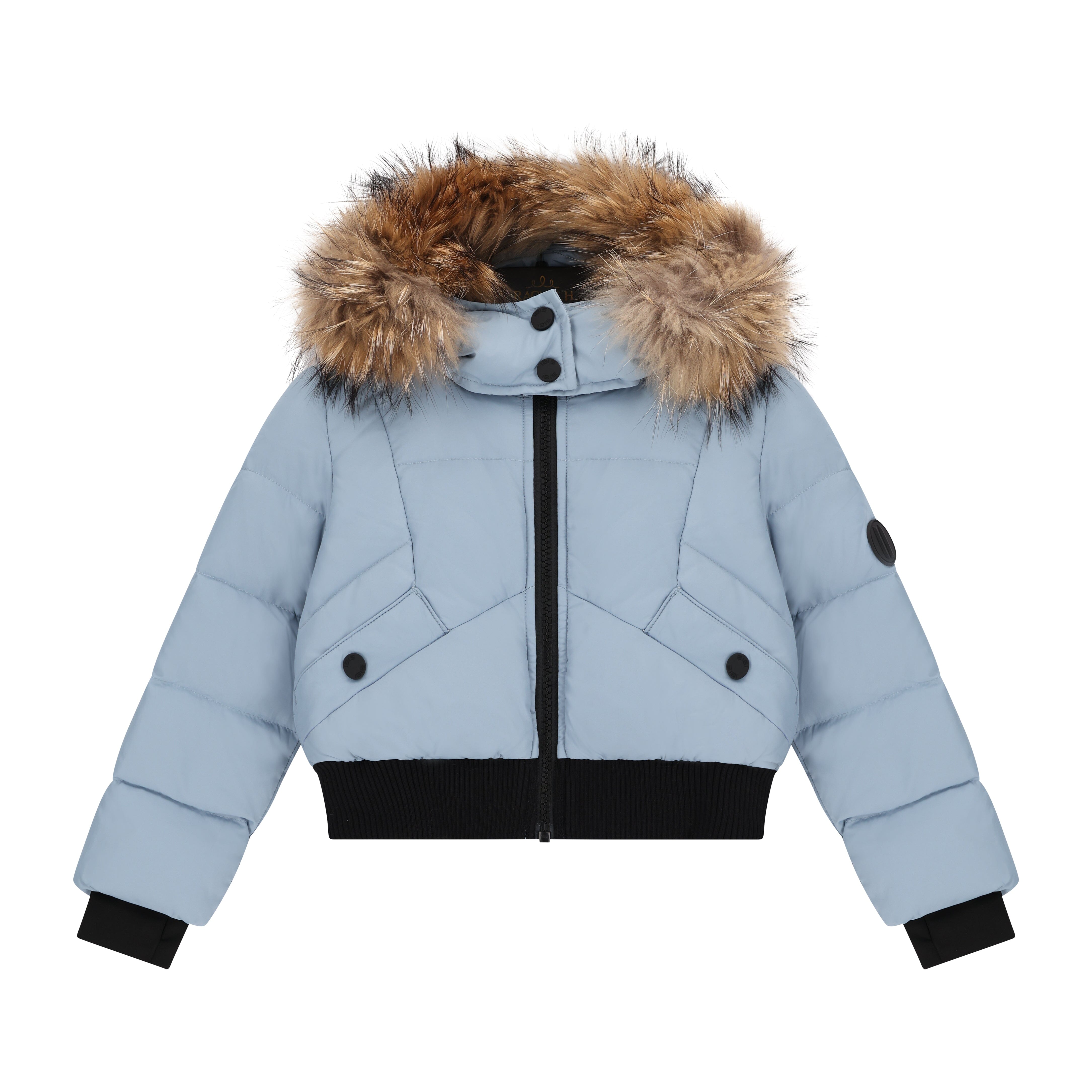 Chorus Snap Pocket Girls Down Coat - Powder Blue Coat IBIS Outerwear 