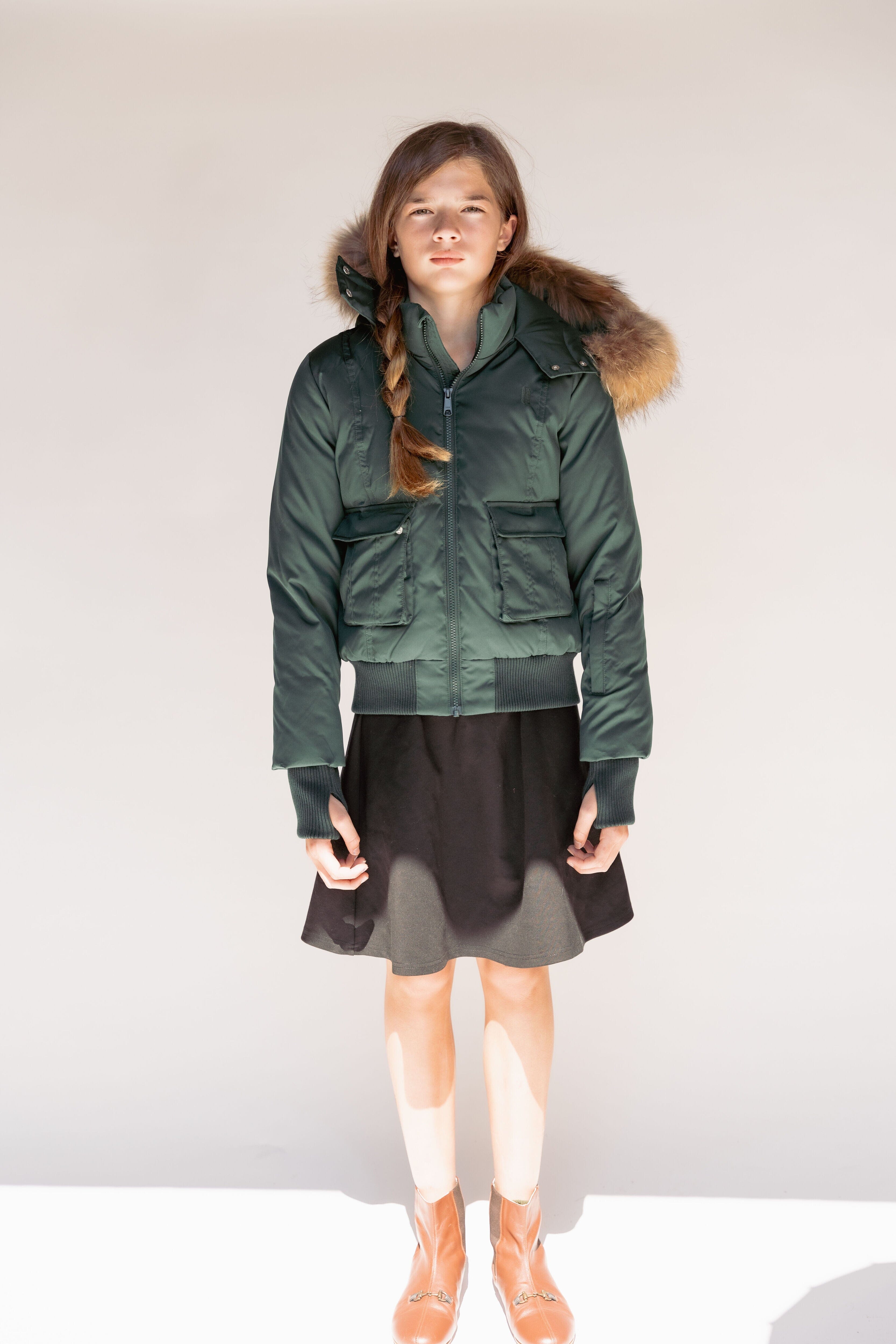 Downtown Girls Down Coat - Hunter Green Coat IBIS Outerwear 