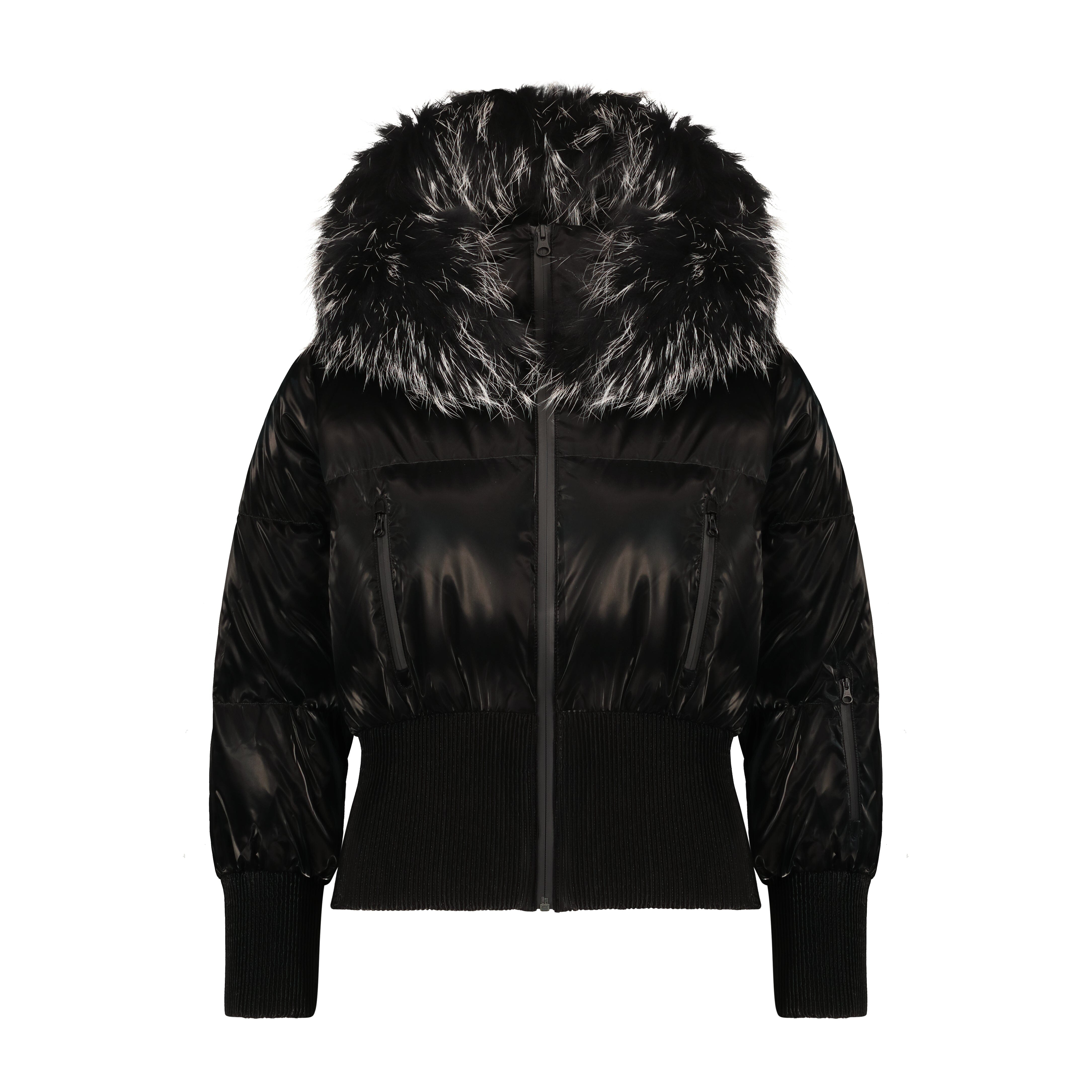 Elegy Tall Waistband Teens Down Coat - Black Liquid Shine Coat IBIS Outerwear 