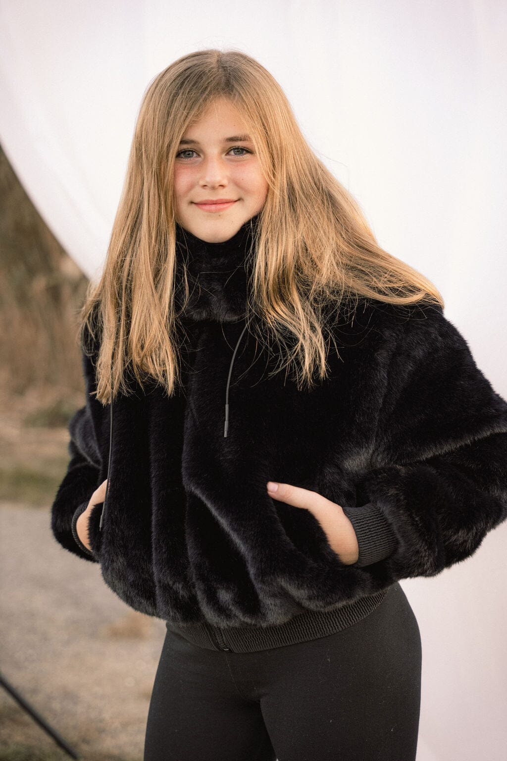 Lustre Faux Fur Teen Jacket