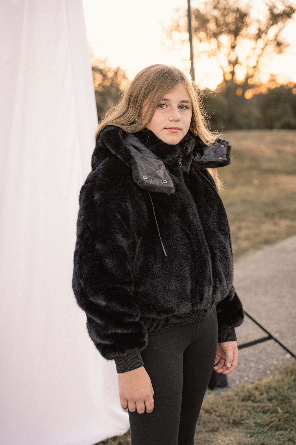 Lustre Faux Fur Teen Jacket Coat IBIS Outerwear 