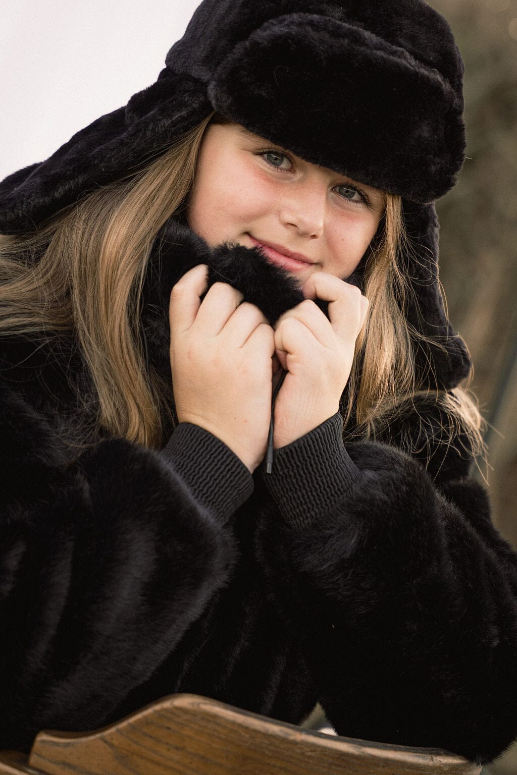 Lustre Faux Fur Teen Jacket Coat IBIS Outerwear 