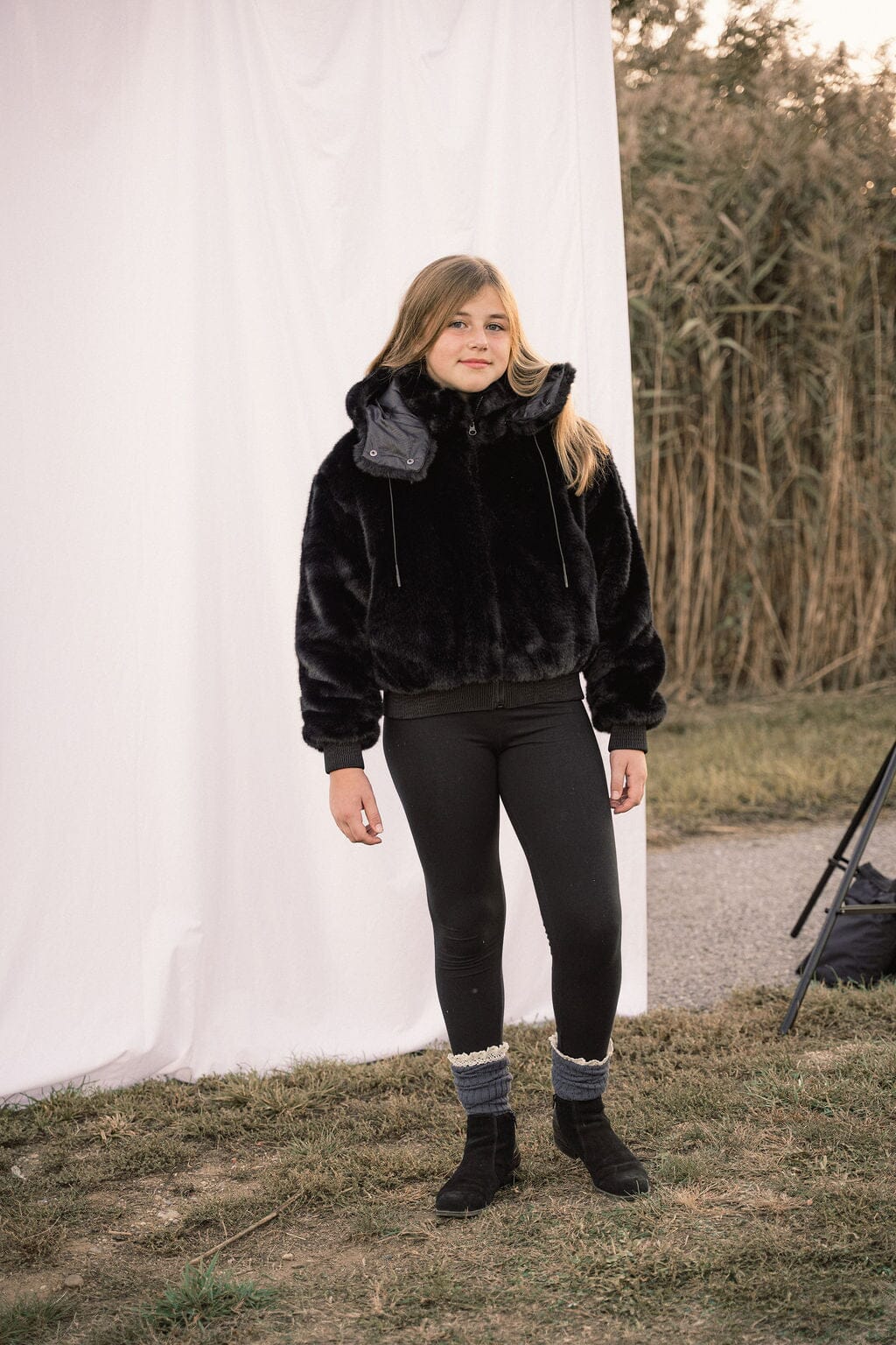 Lustre Faux Fur Teen Jacket Coat IBIS Outerwear 