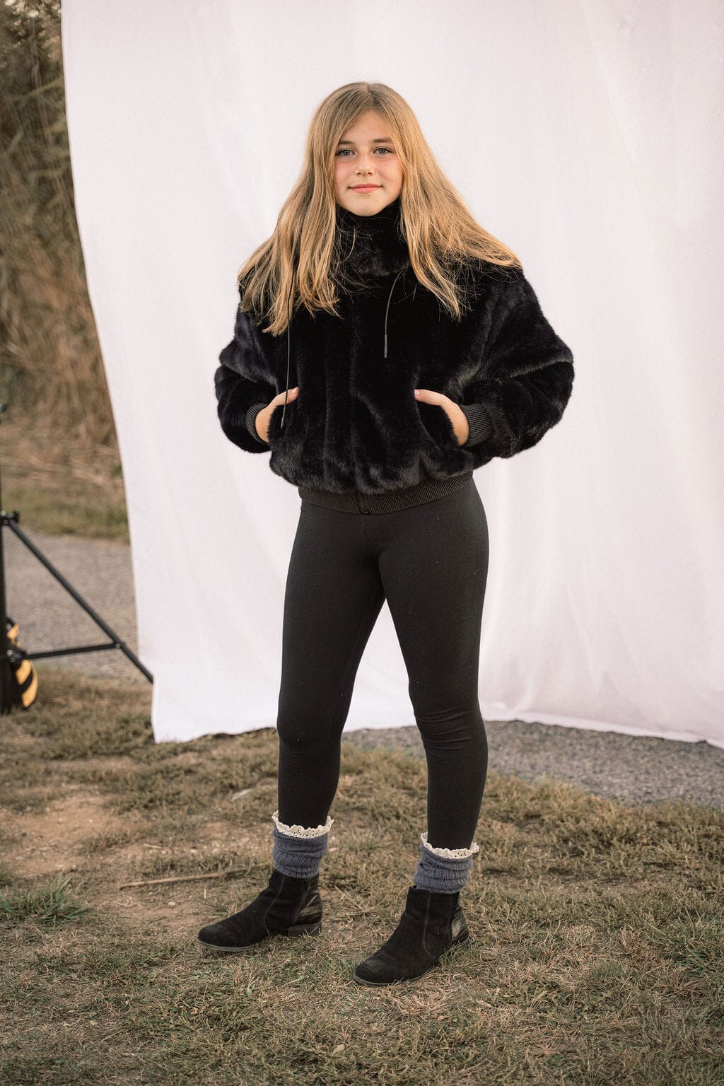 Lustre Faux Fur Teen Jacket Coat IBIS Outerwear 