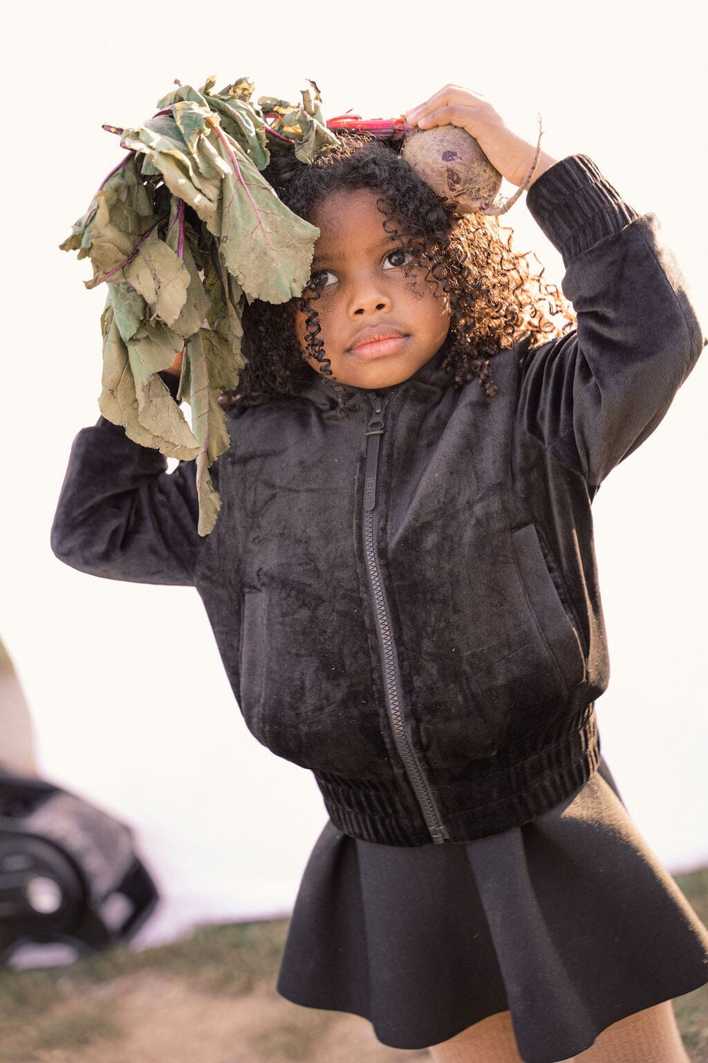 Lyric Black Velour Girls Warm Hoodie Coat IBIS Outerwear 