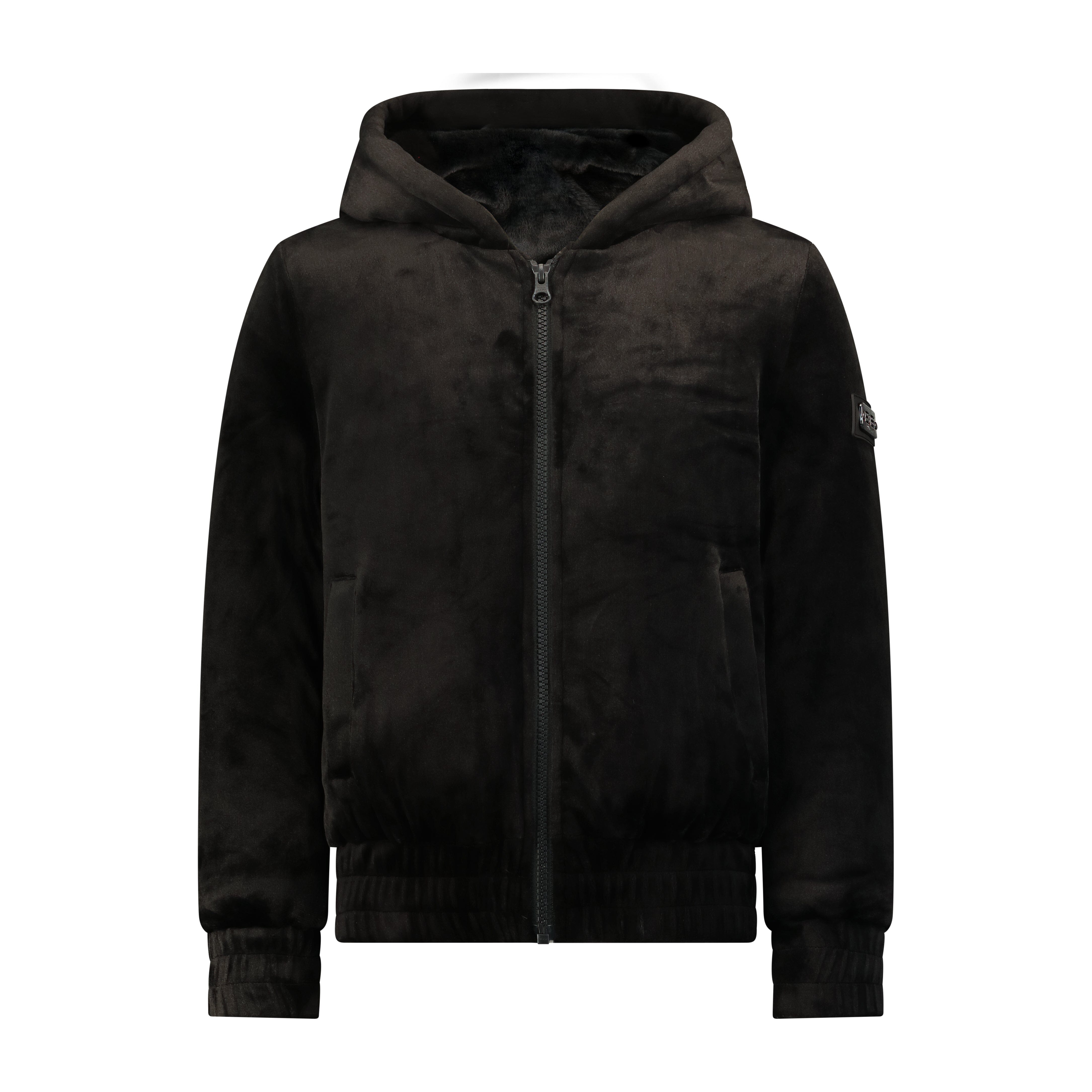 Lyric Black Velour Girls Warm Hoodie Coat IBIS Outerwear 