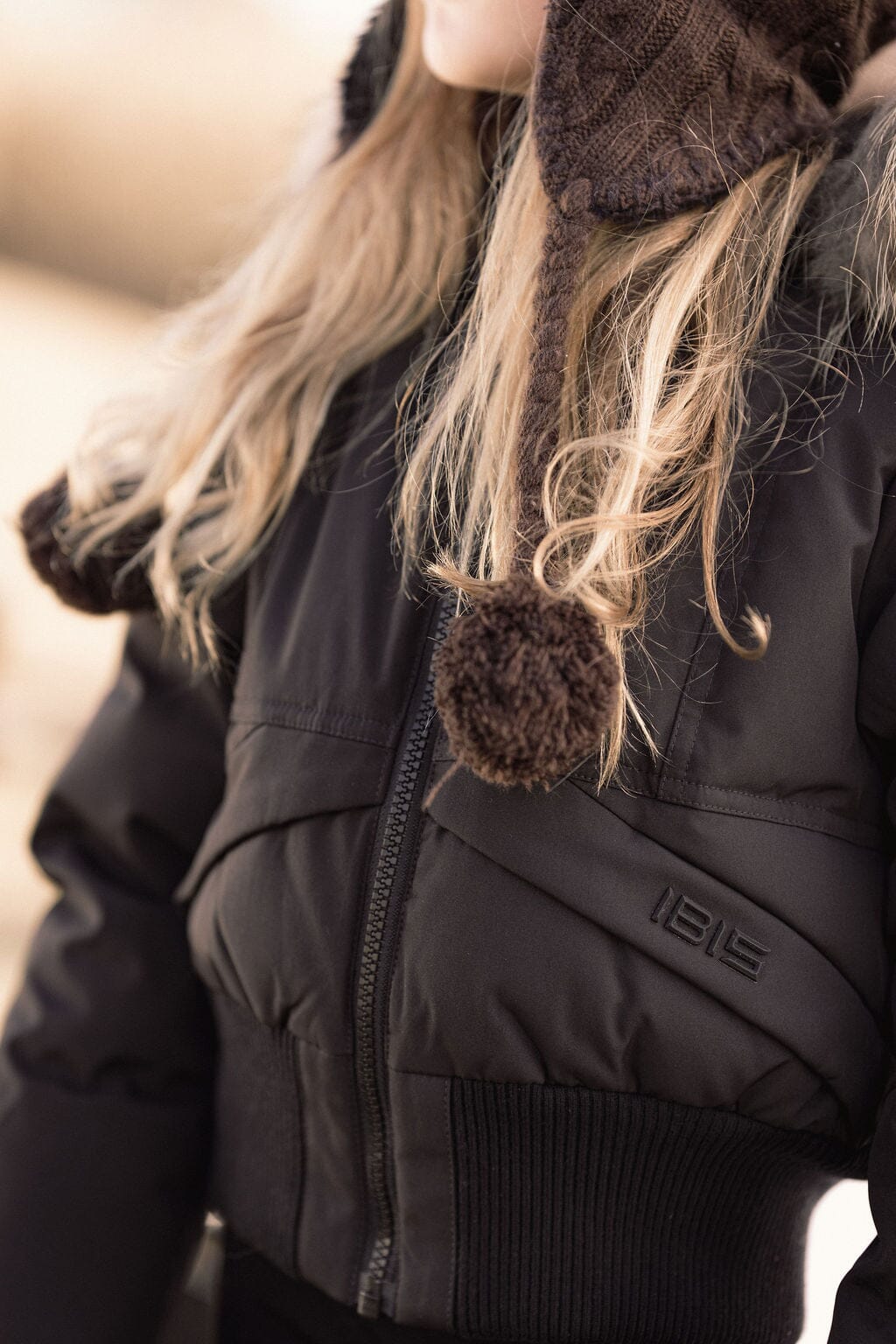 Narrative Covered Pocket Girls Down Coat - Black Coat IBIS Outerwear 