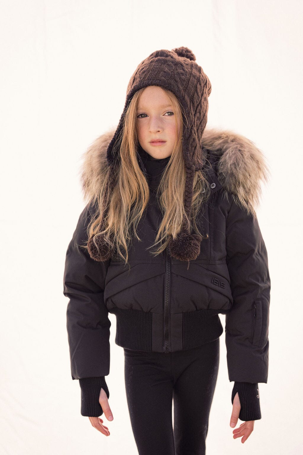 Narrative Covered Pocket Girls Down Coat - Black Coat IBIS Outerwear 