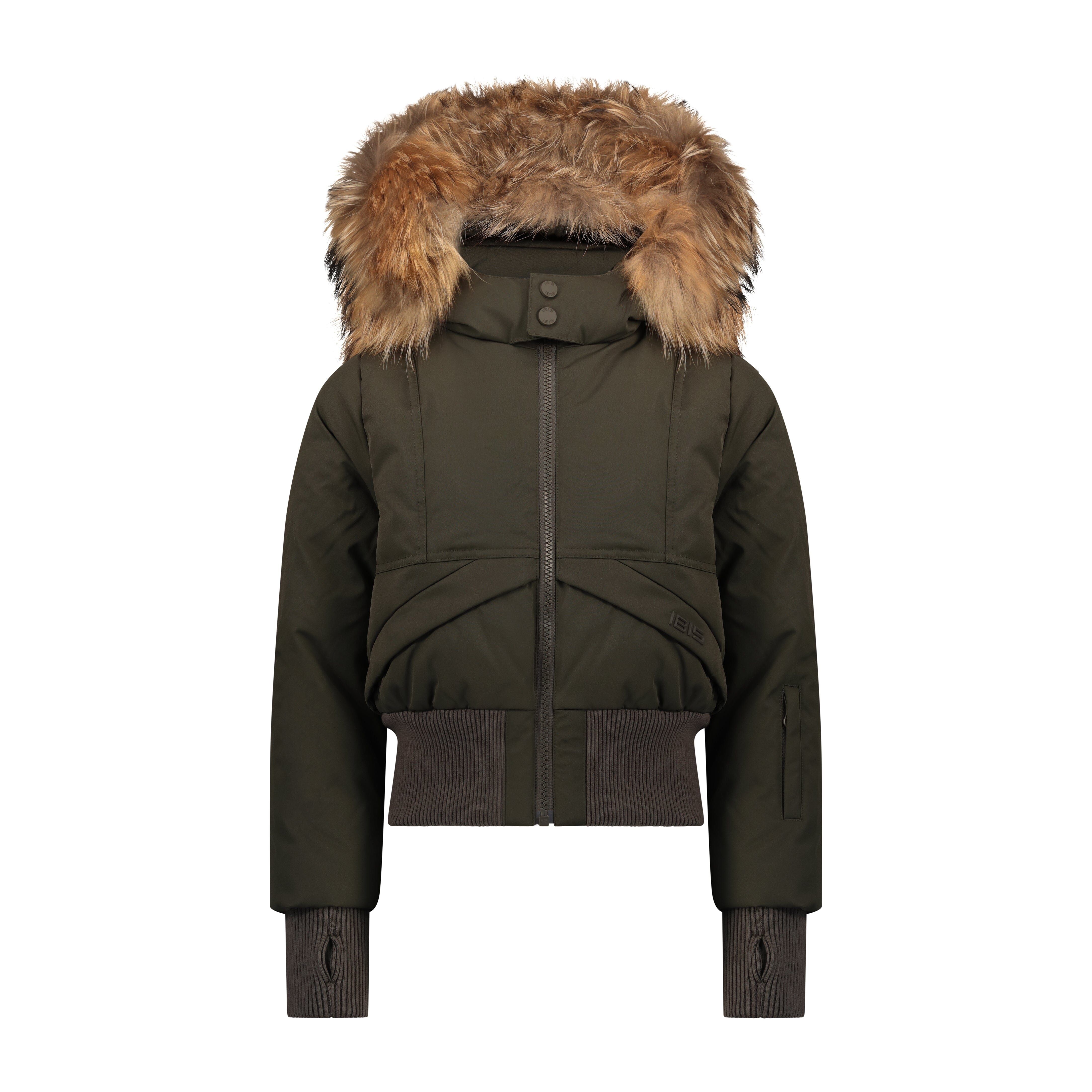 Narrative Covered Pocket Girls Down Coat - Olive Green Coat IBIS Outerwear 