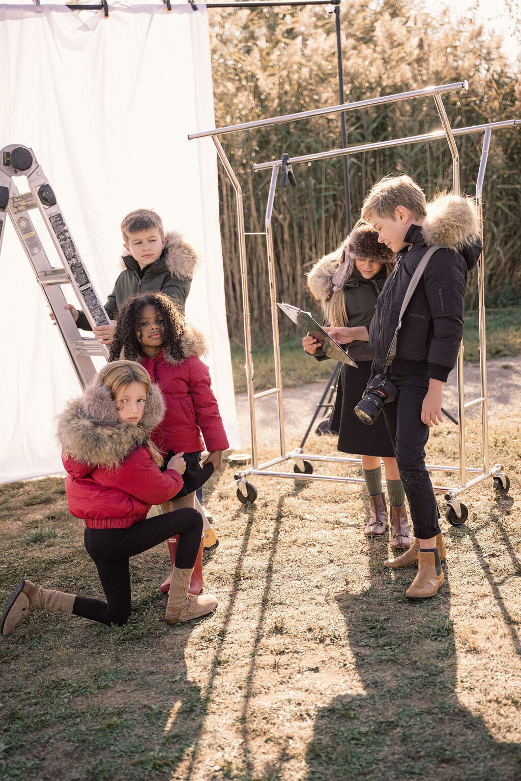 Prologue Square Pocket Boys Down Coat - Black with Fur Coat IBIS Outerwear 