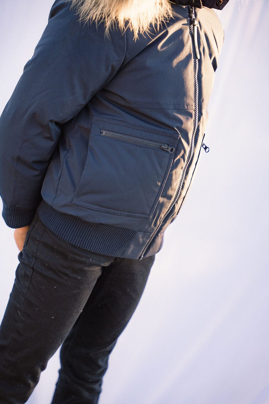 Prologue Square Pocket Boys Down Coat - Navy Coat IBIS Outerwear 