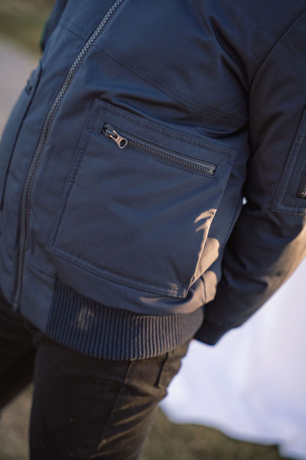 Prologue Square Pocket Boys Down Coat - Navy with Fur Coat IBIS Outerwear 