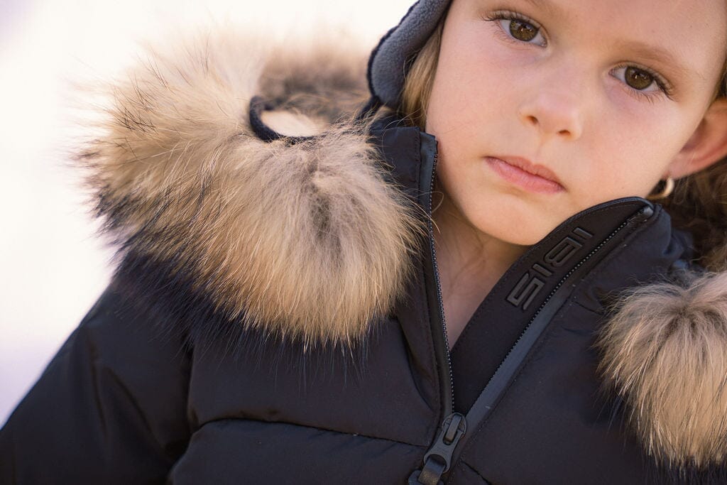 Sonnet Curved Seam Bomber Girls Down Coat - Black Coat IBIS Outerwear 