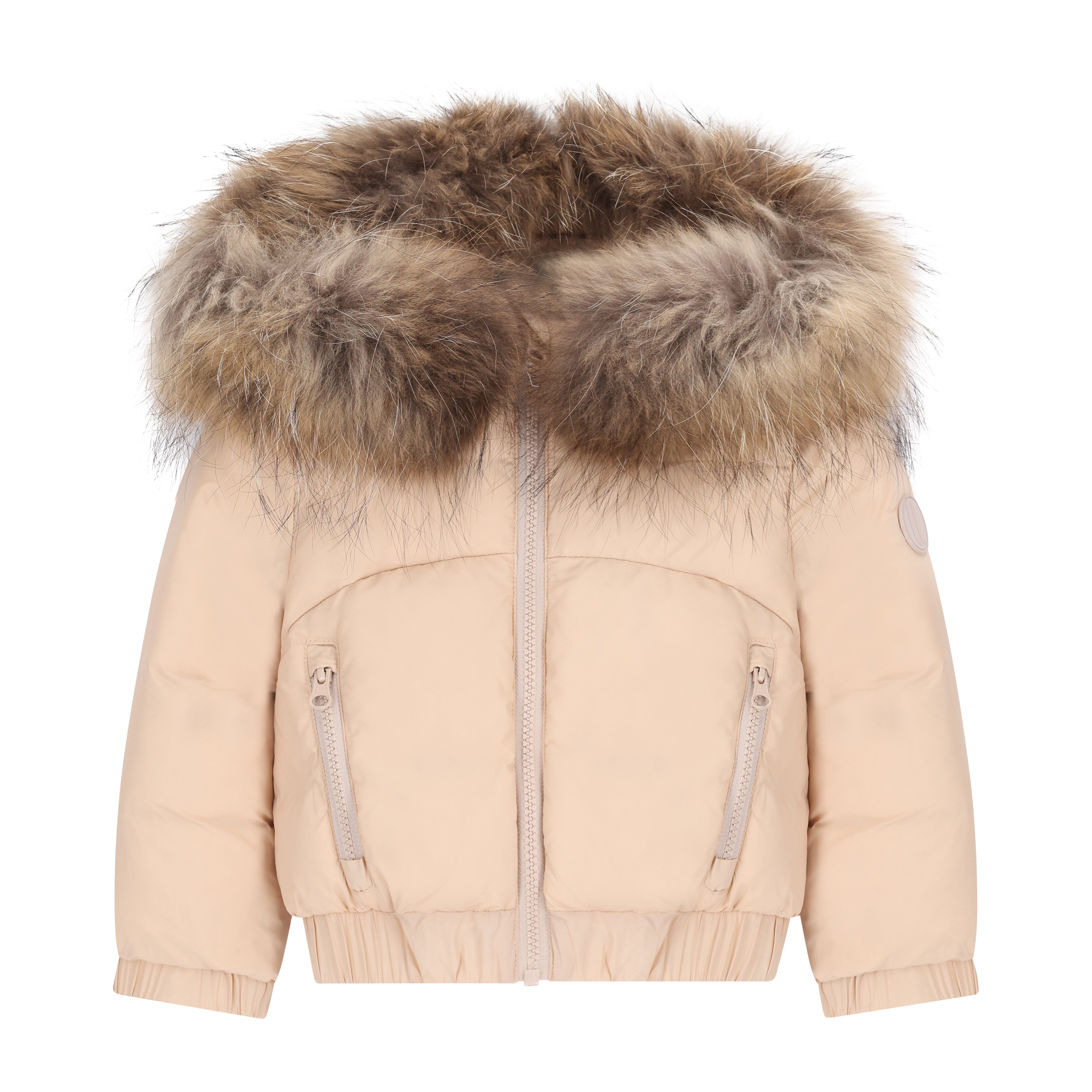 Sonnet Curved Seam Bomber Girls Down Coat - Blush Pink Coat IBIS Outerwear 