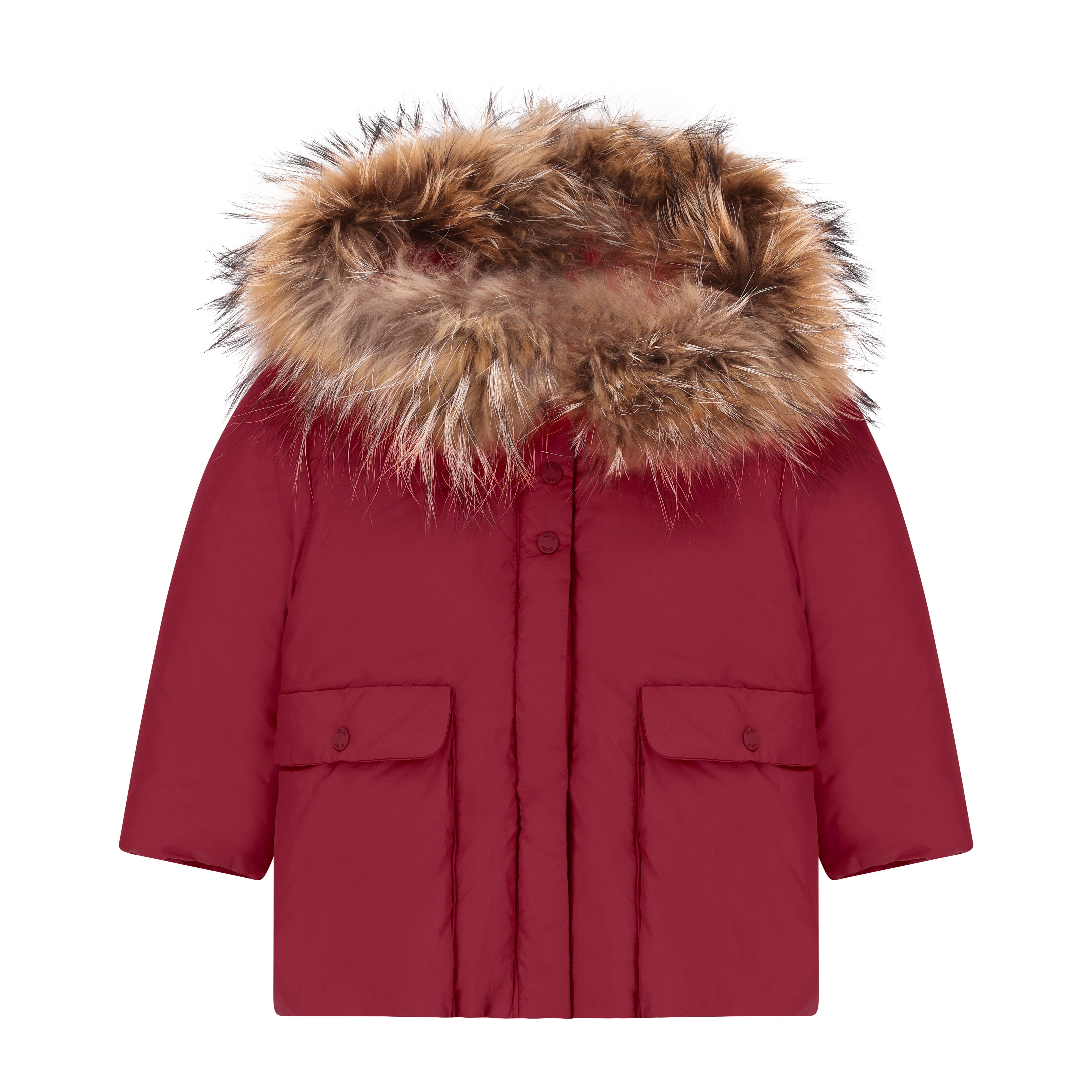 Stanza Big Pocket Baby Down Coat - Haute Red Coat IBIS Outerwear 