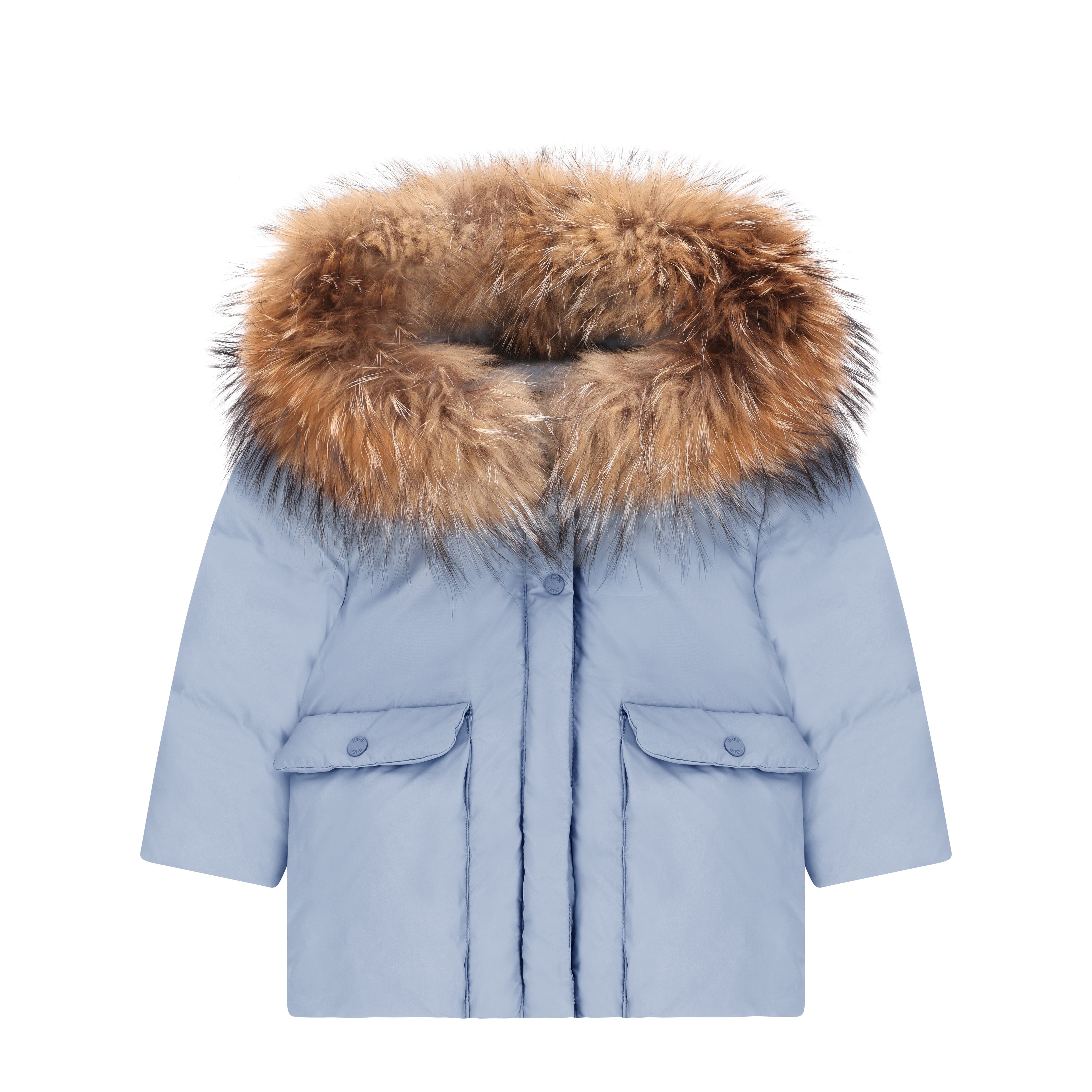 Stanza Big Pocket Baby Down Coat - Powder Blue Coat IBIS Outerwear 