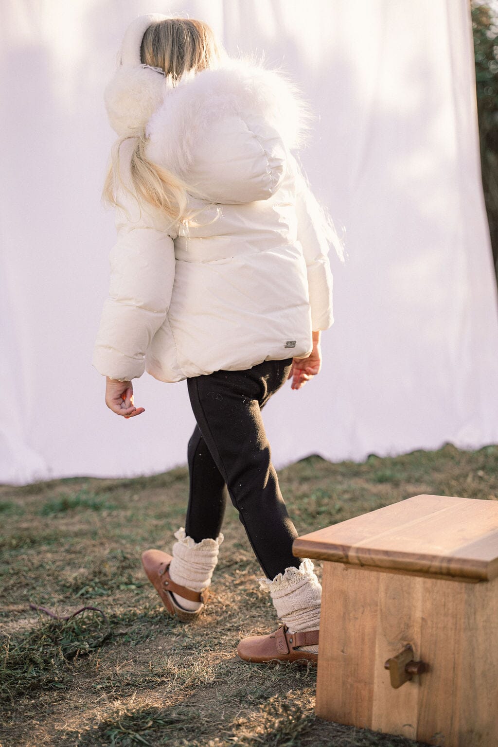 Stanza Big Pocket Baby Down Coat - Winter White