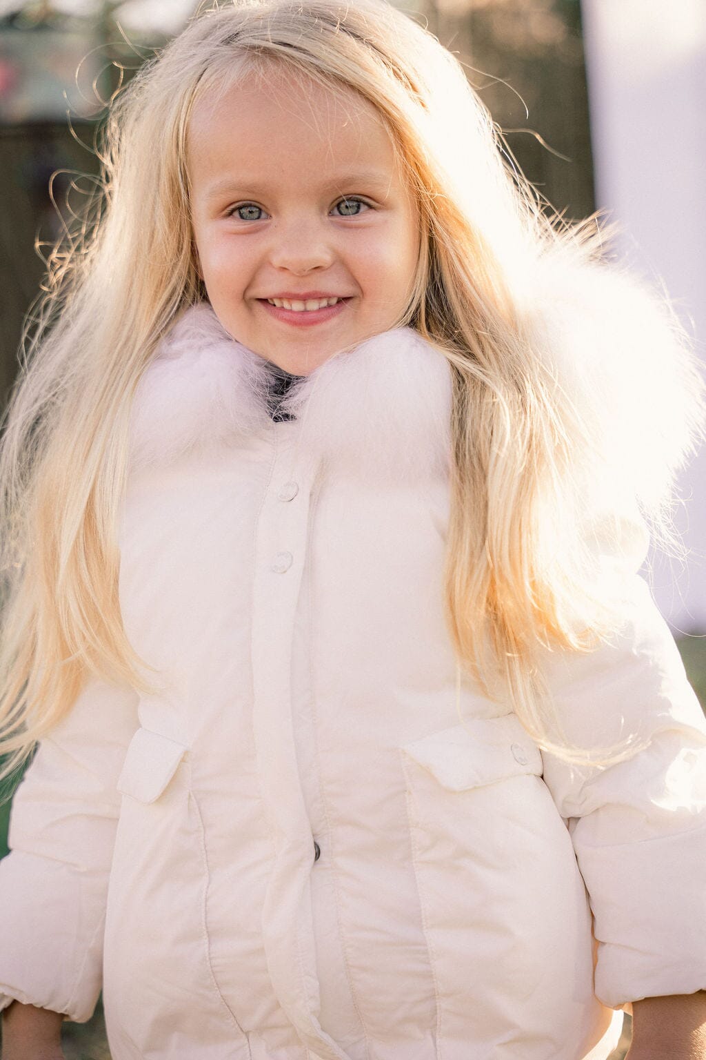Stanza Big Pocket Baby Down Coat - Winter White
