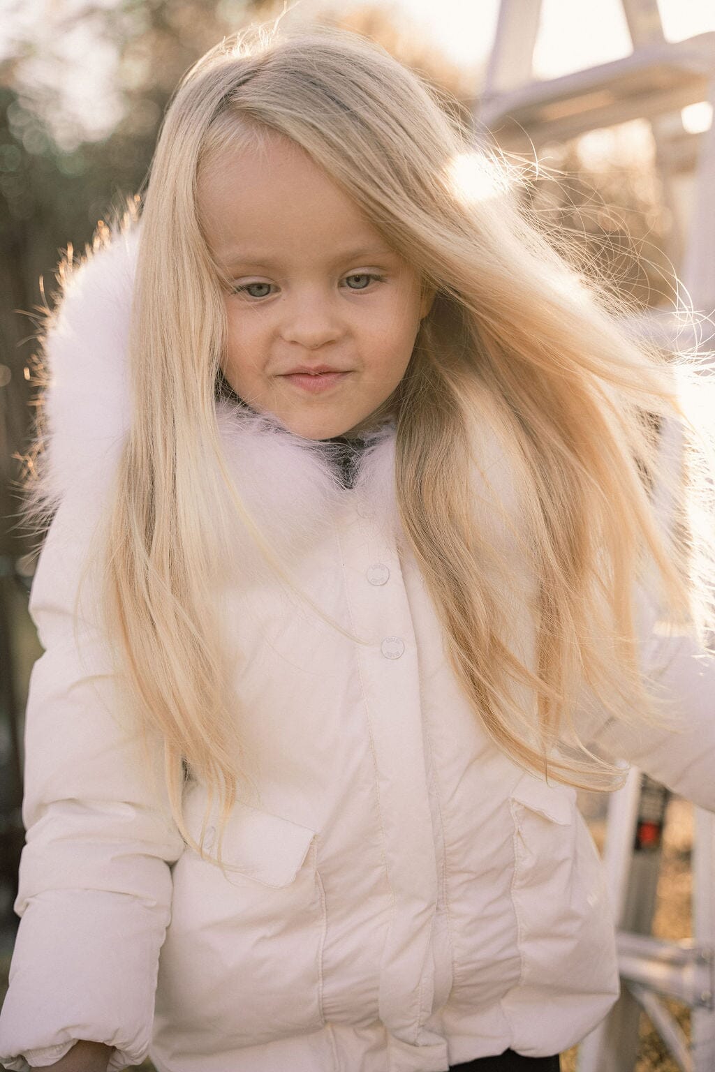 Stanza Big Pocket Baby Down Coat - Winter White Coat IBIS Outerwear 