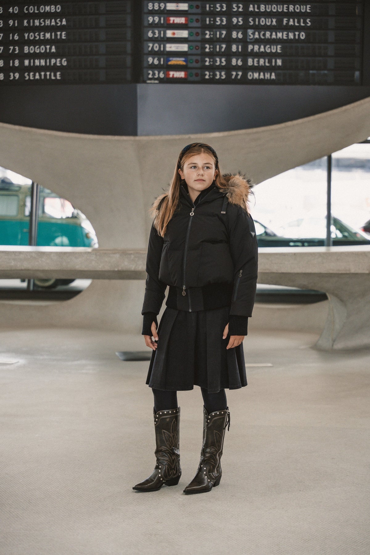 The Beyond Teen Double Zipper Coat - Black Matte Coat IBIS Outerwear 