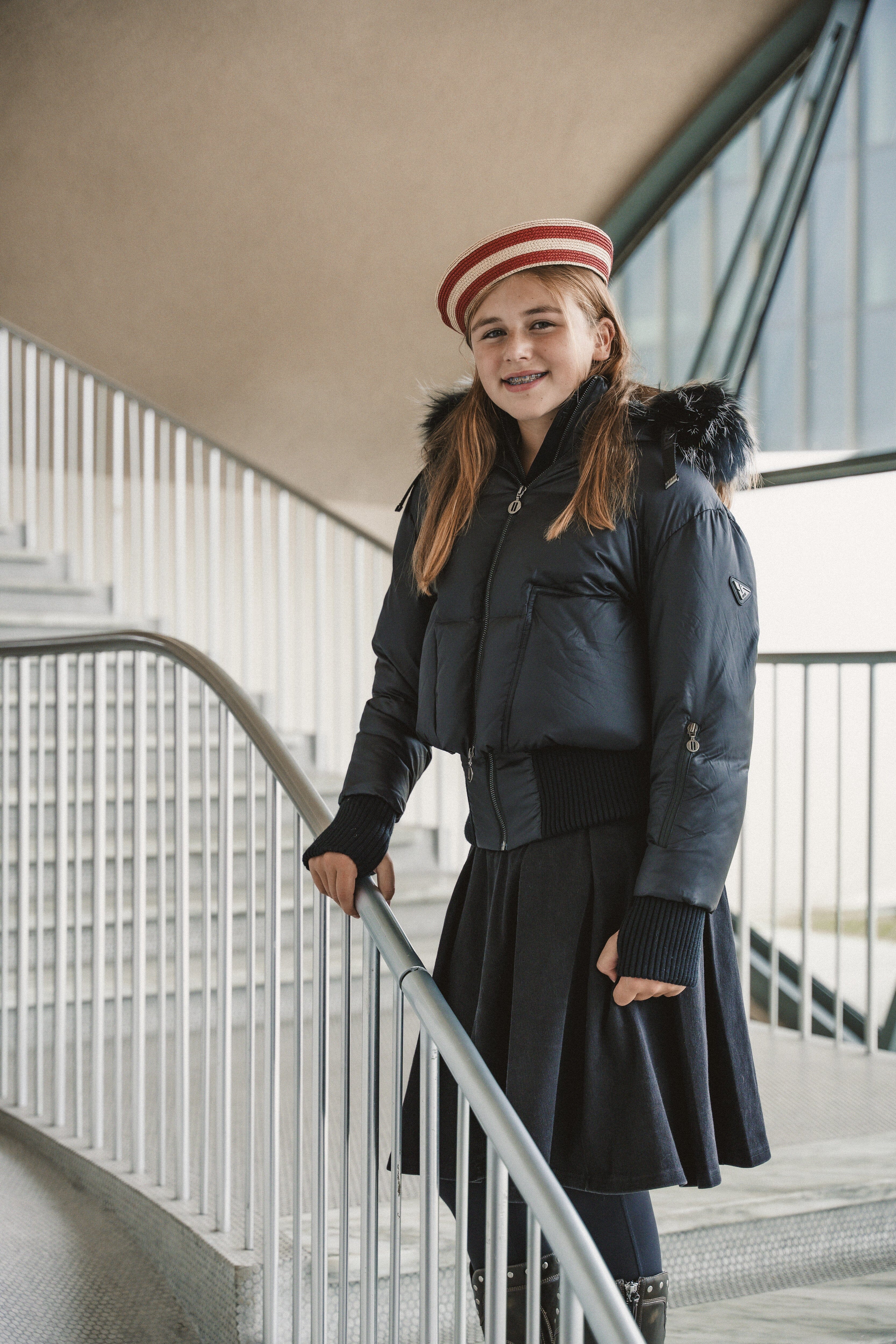 The Beyond Teen Double Zipper Coat - Black Semi Shine Coat IBIS Outerwear 