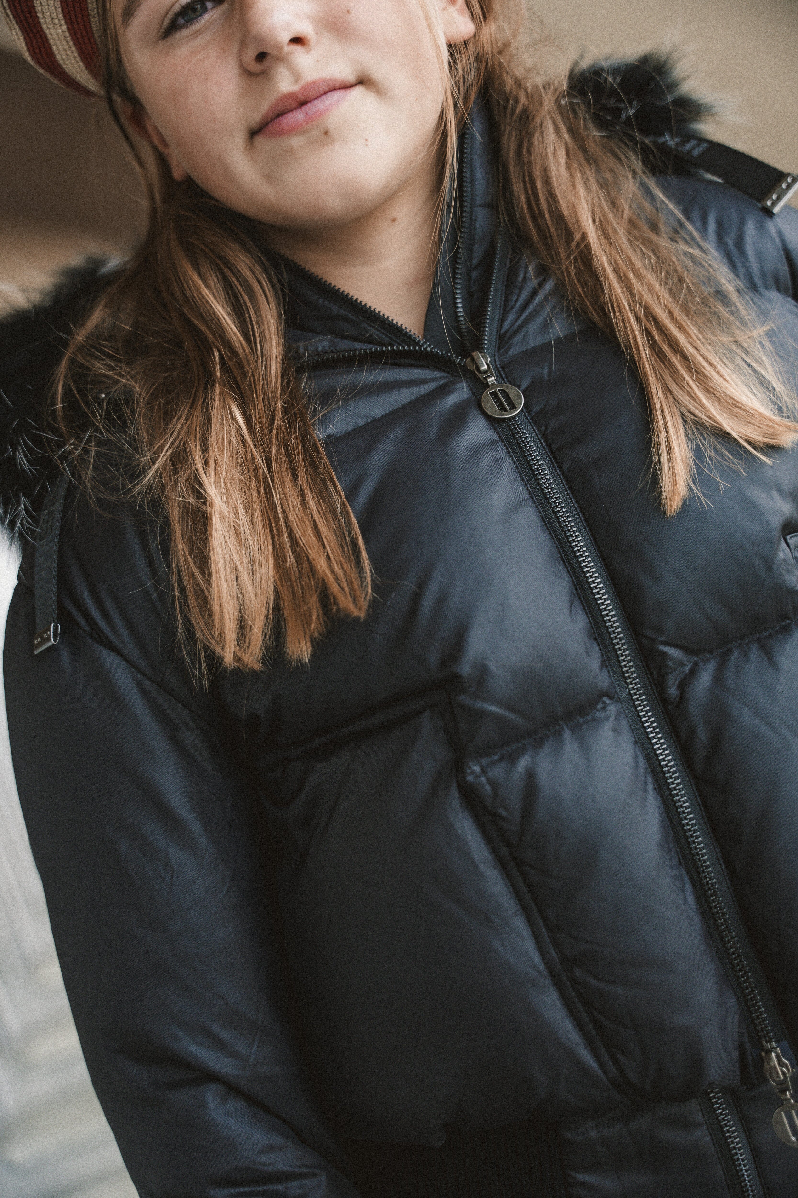 The Beyond Teen Double Zipper Coat - Black Semi Shine Coat IBIS Outerwear 