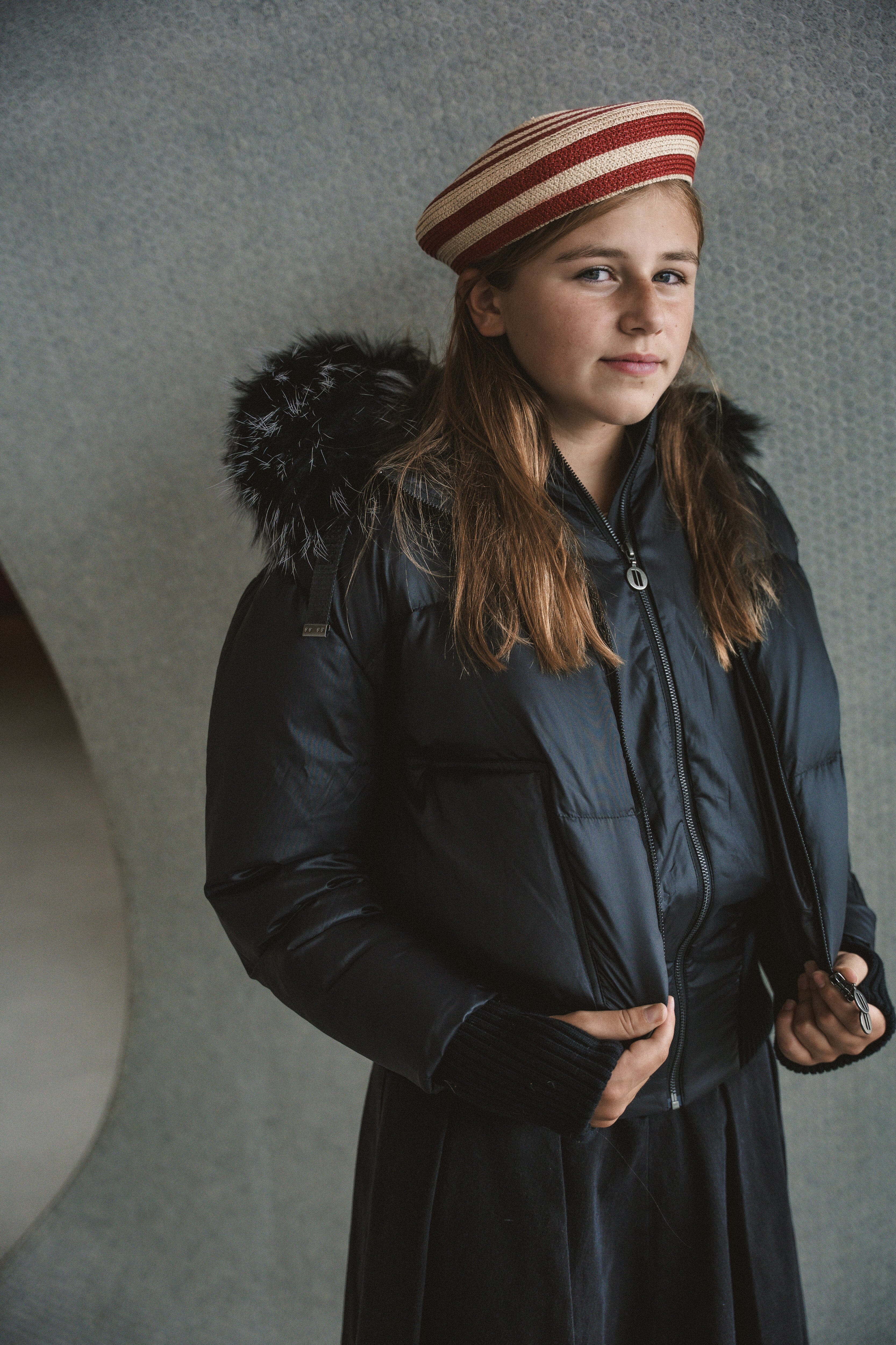 The Beyond Teen Double Zipper Coat - Black Semi Shine Coat IBIS Outerwear 