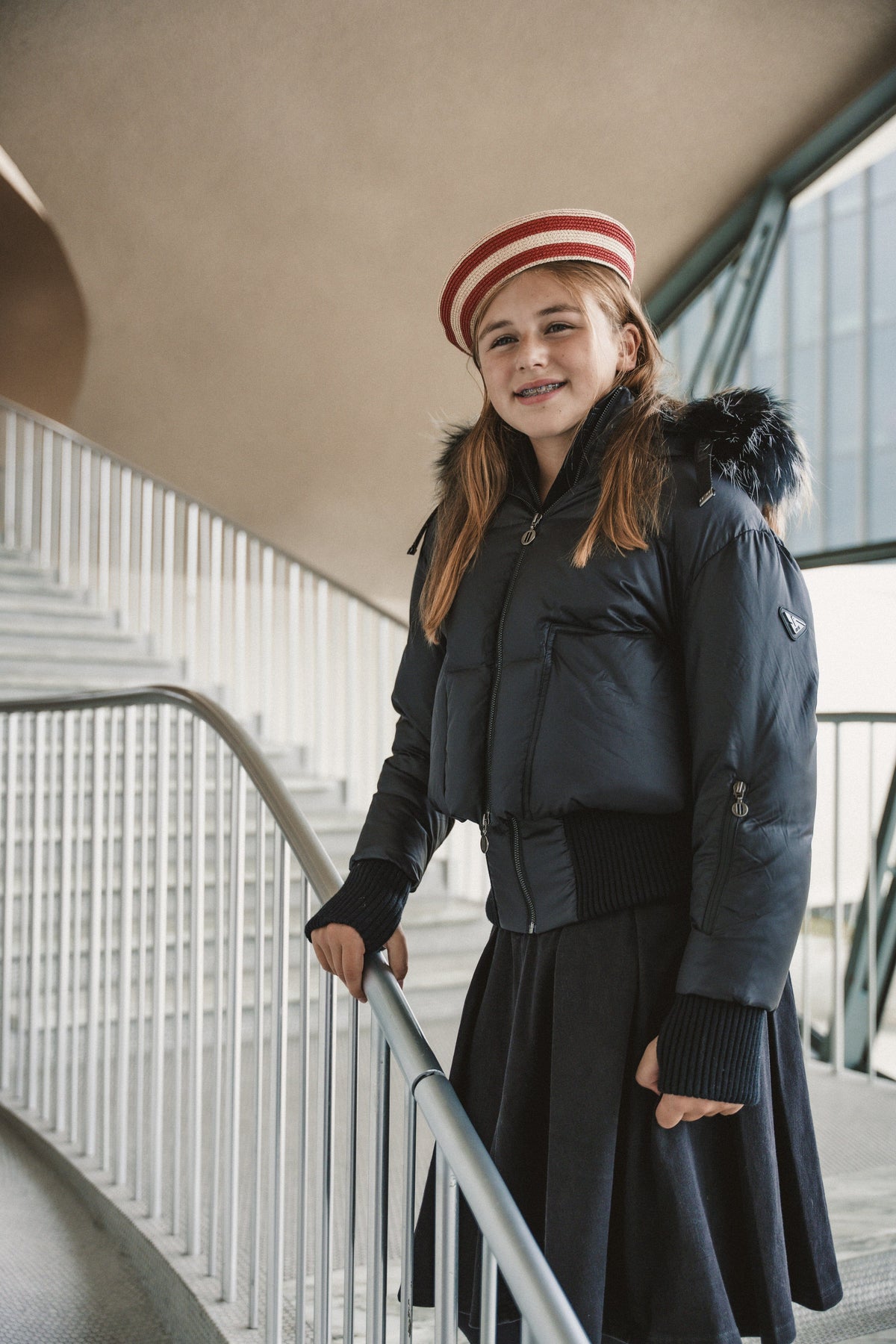 The Beyond Teen Double Zipper Coat - Black Semi Shine Coat IBIS Outerwear 