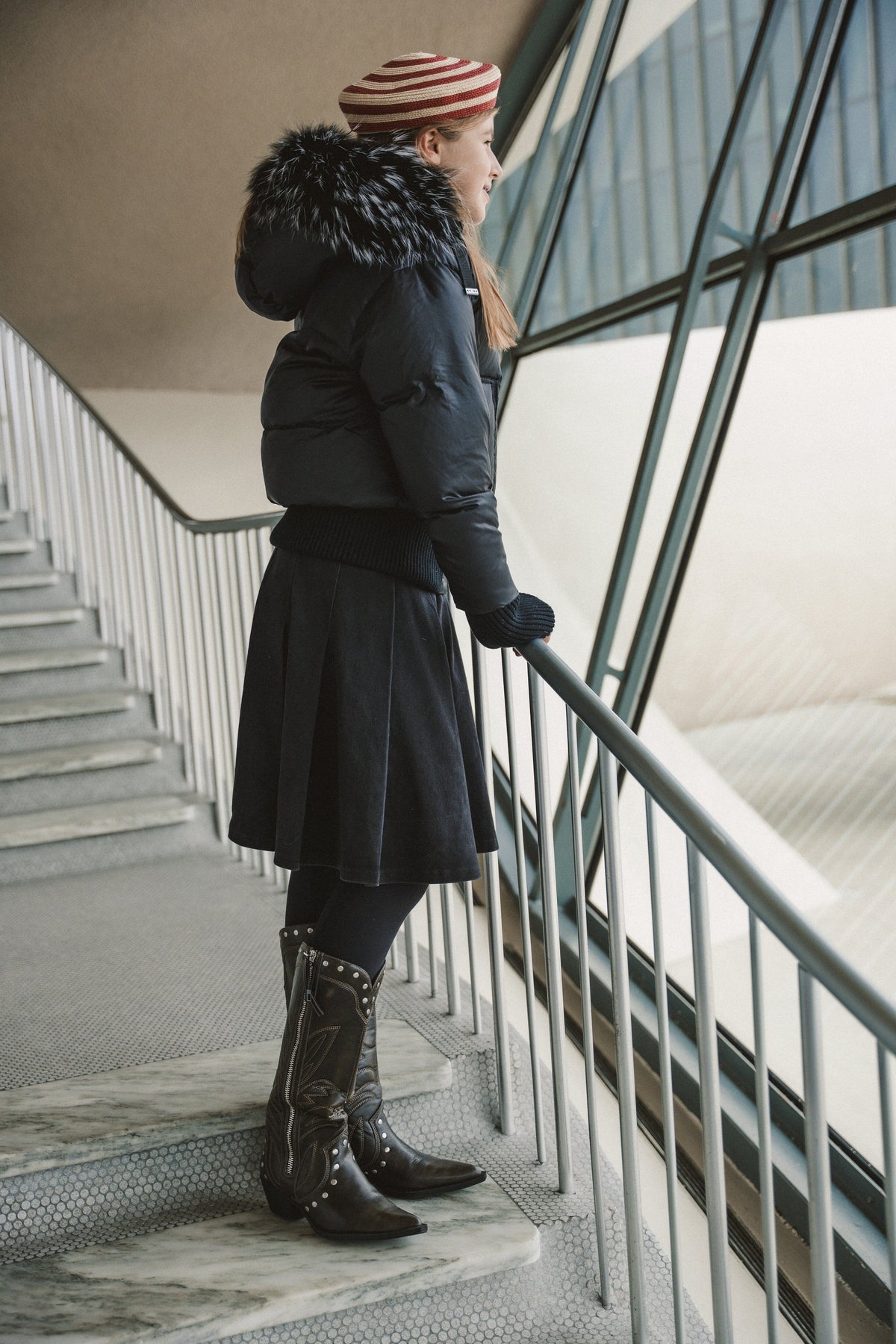 The Beyond Teen Double Zipper Coat - Black Semi Shine Coat IBIS Outerwear 
