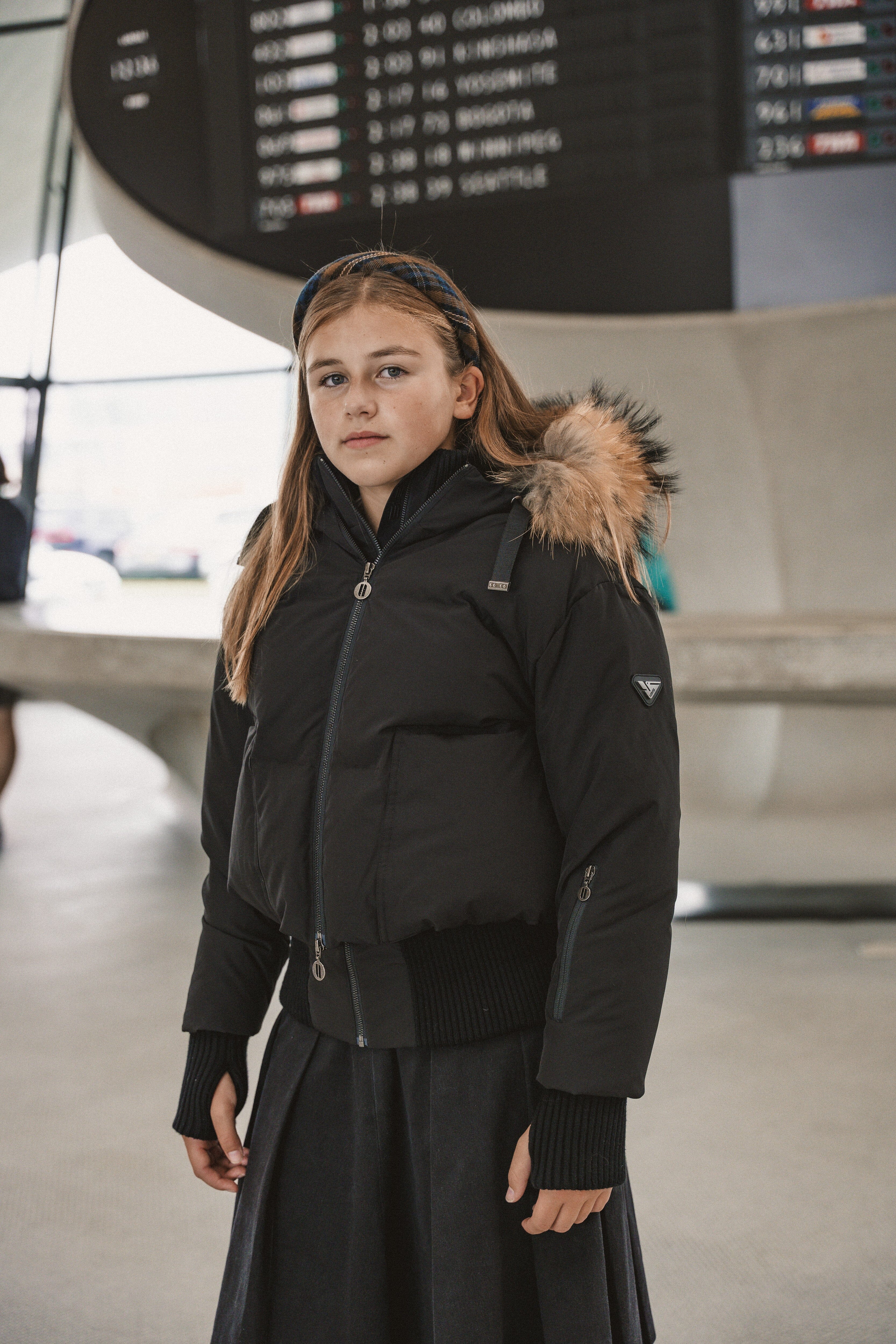 The Beyond Teen Double Zipper Coat - Black Semi Shine (Copy) Coat IBIS Outerwear 