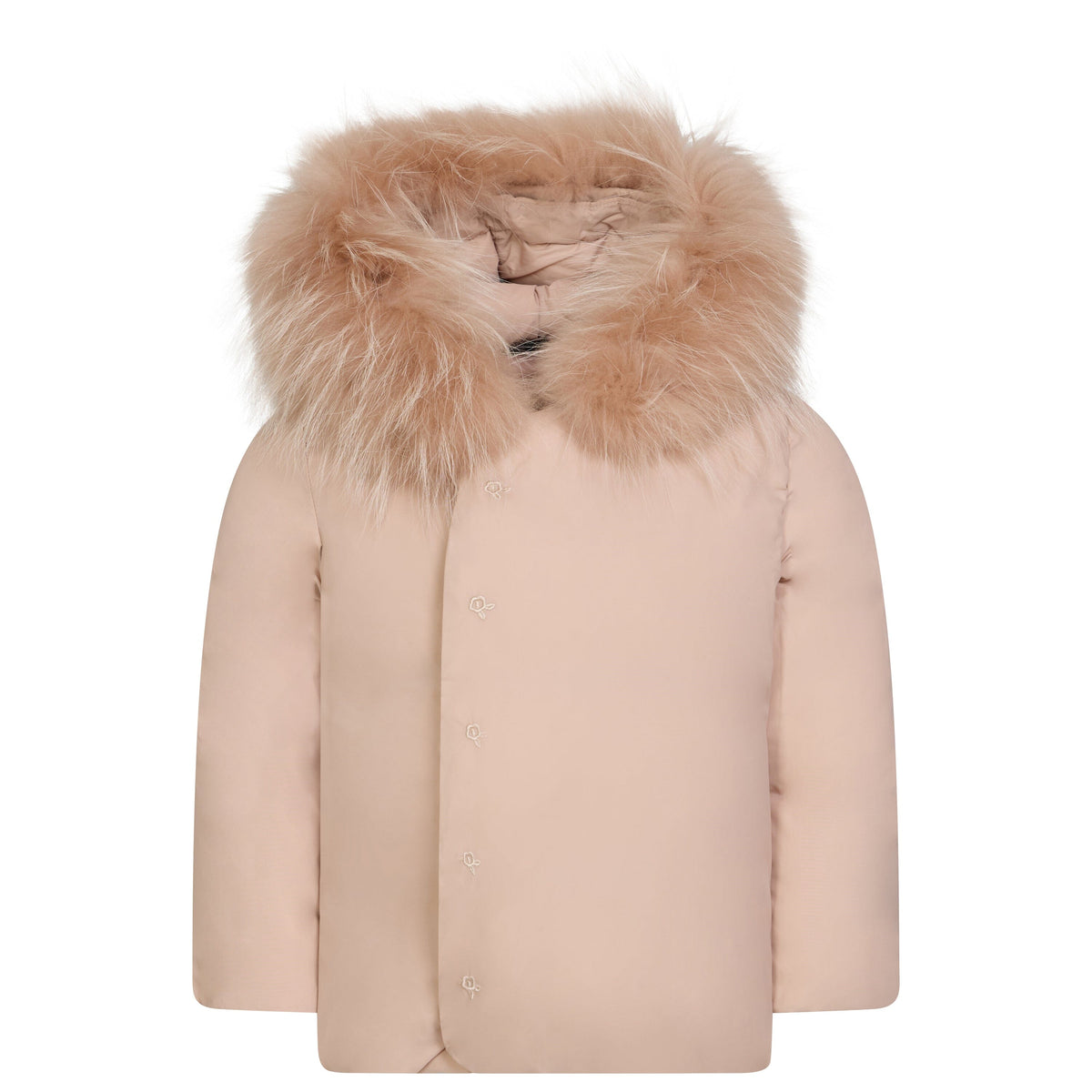 The Carry Baby Wrap Coat - Baby Pink with Embroidered Flowers Coat IBIS Outerwear 