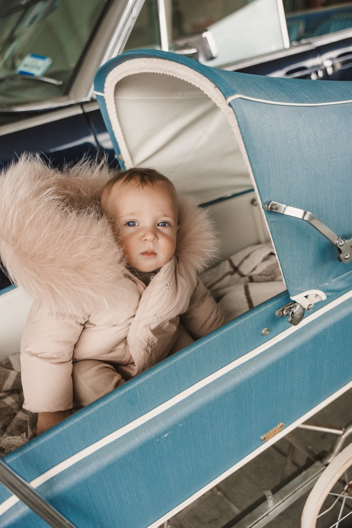 The Carry Baby Wrap Coat - Baby Pink with Embroidered Flowers Coat IBIS Outerwear 