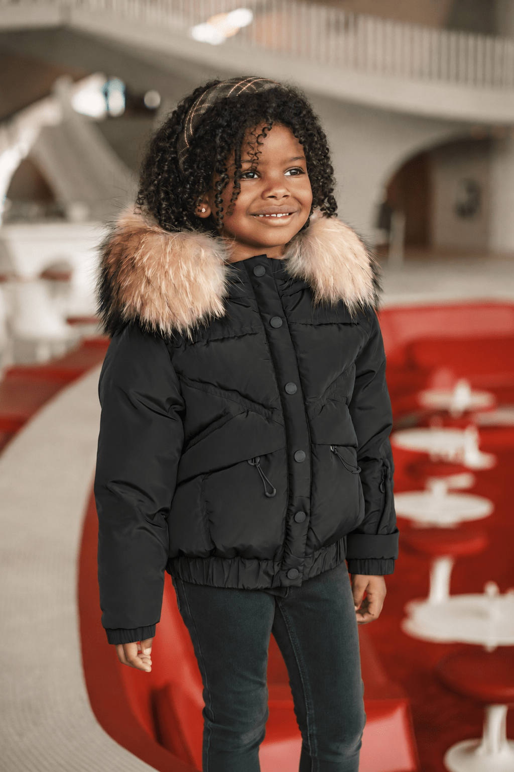The Crossing Girls Covered Pocket Coat - Black Coat IBIS Outerwear 