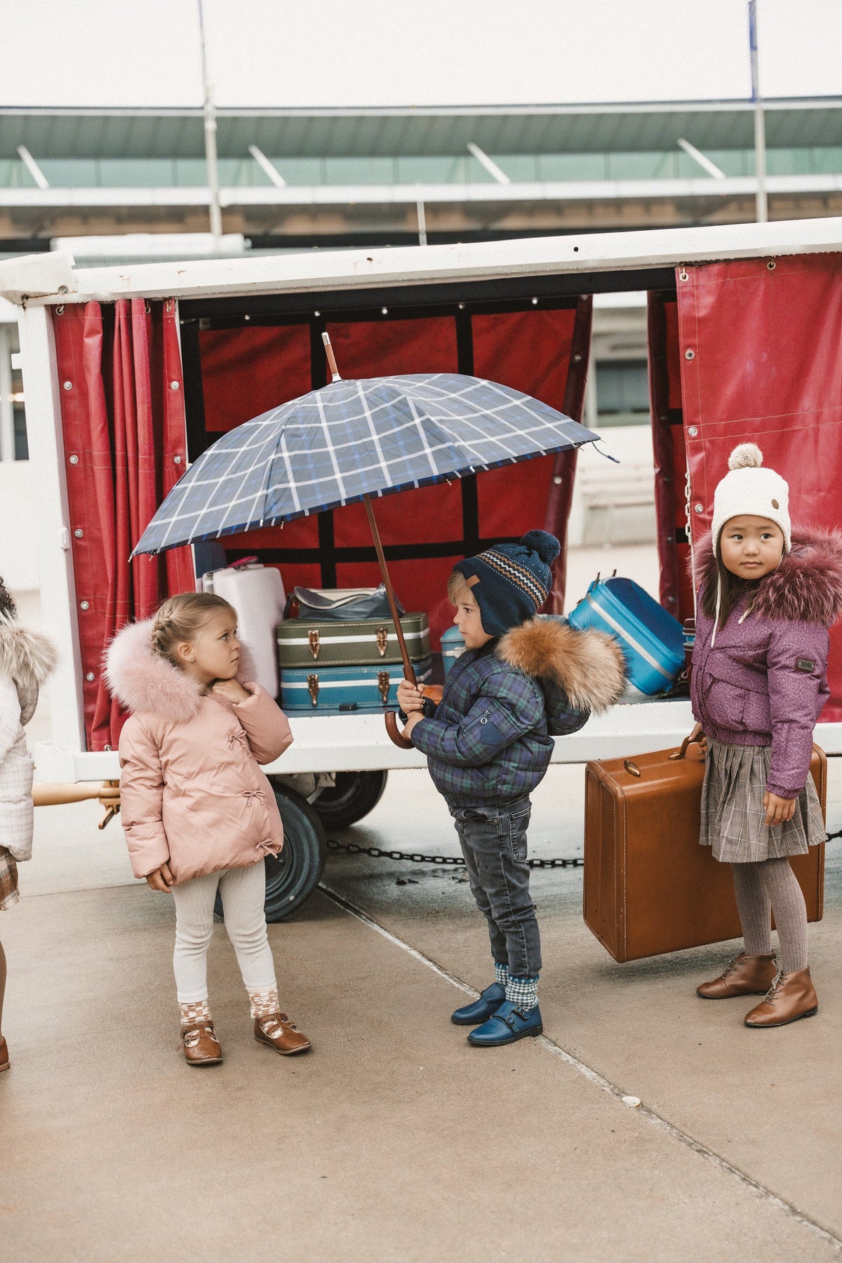 The Crossing Girls Covered Pocket Coat - Burgundy Denim Coat IBIS Outerwear 