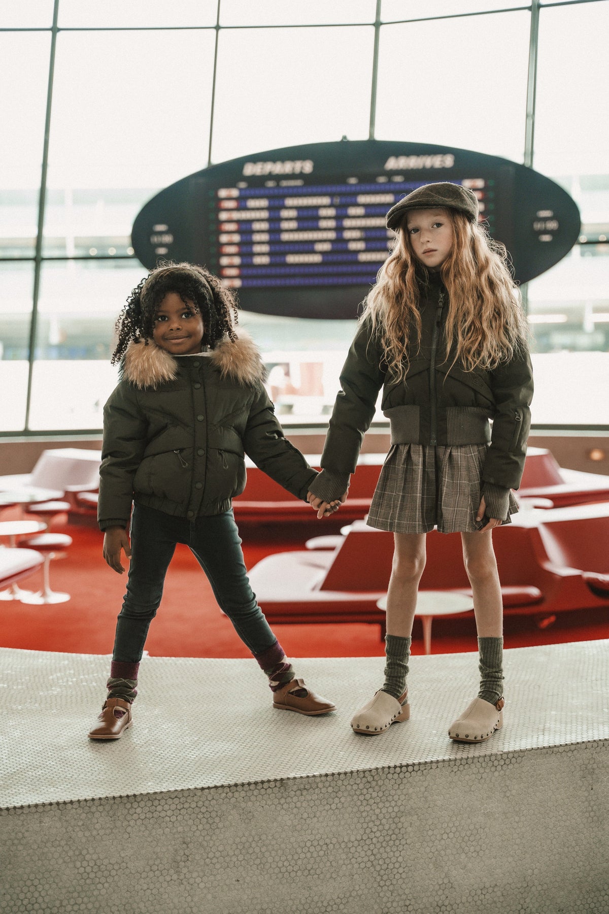 The Crossing Girls Covered Pocket Coat - Olive Green Coat IBIS Outerwear 