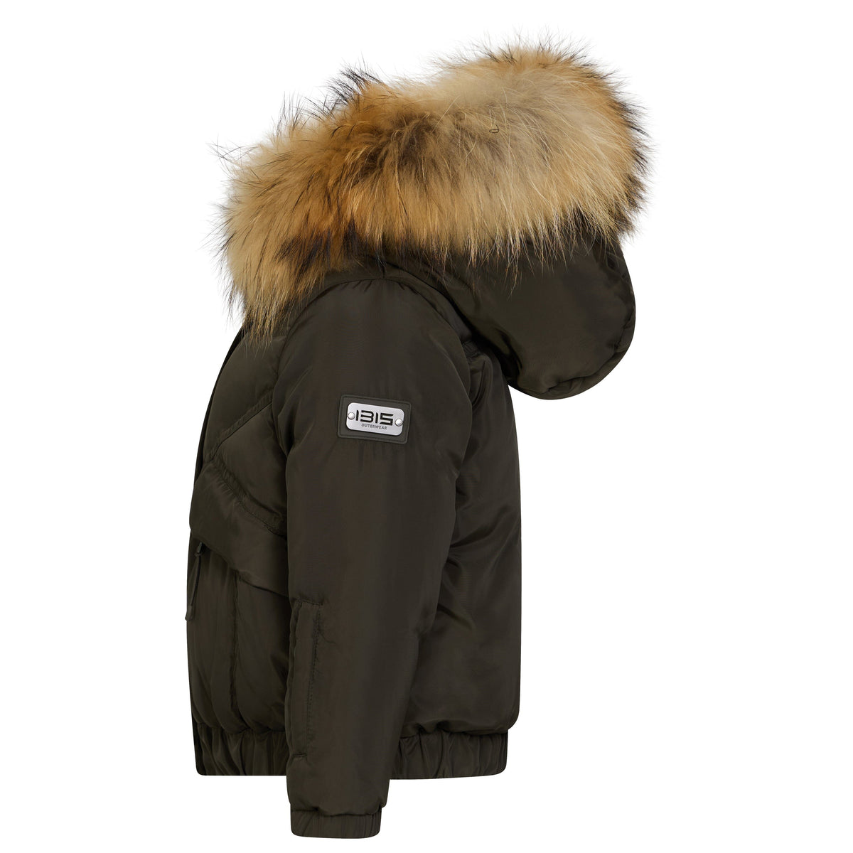The Crossing Girls Covered Pocket Coat - Olive Green Coat IBIS Outerwear 