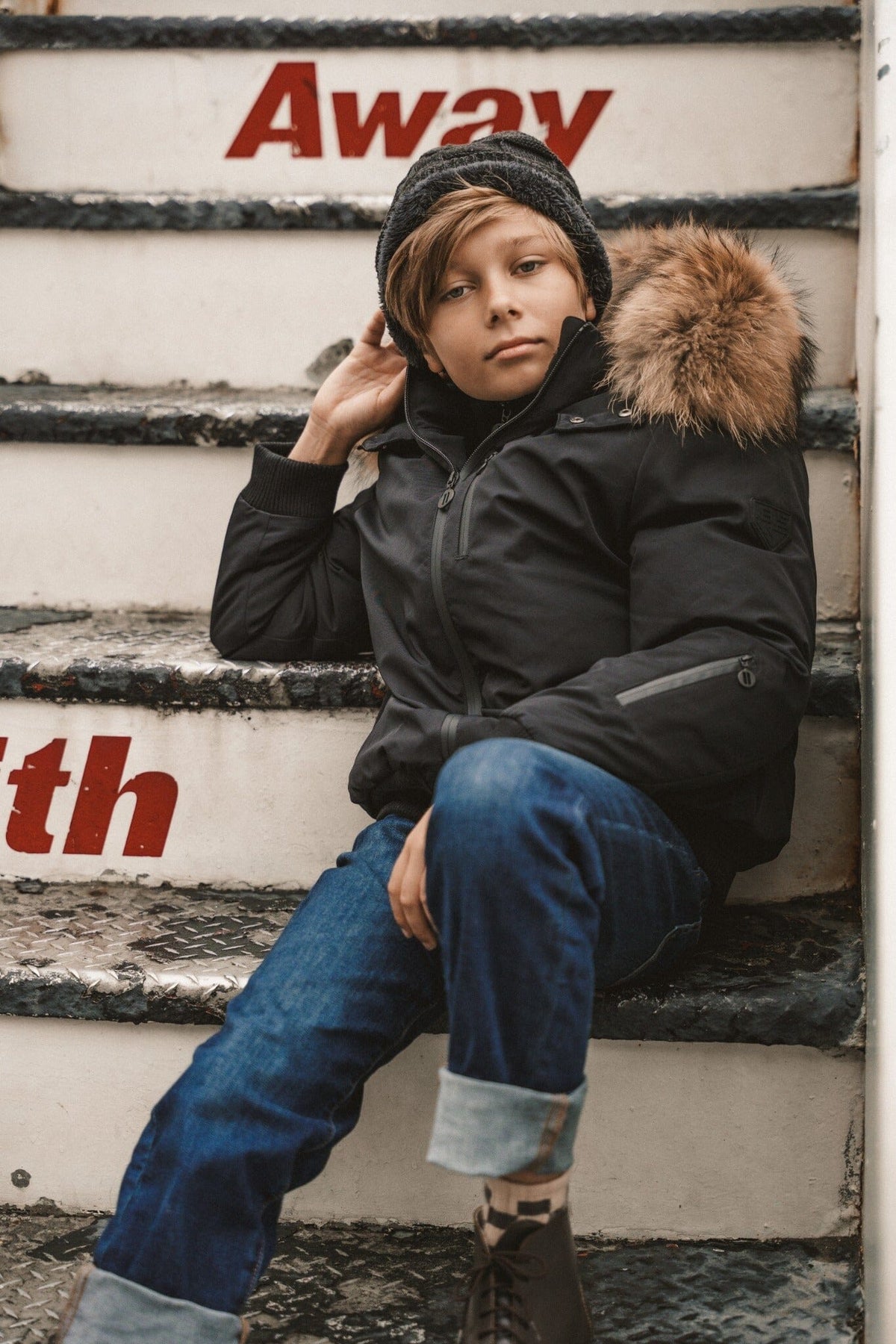IBIS Forward Boys' Zipper Pocket Coat seated lifestyle view