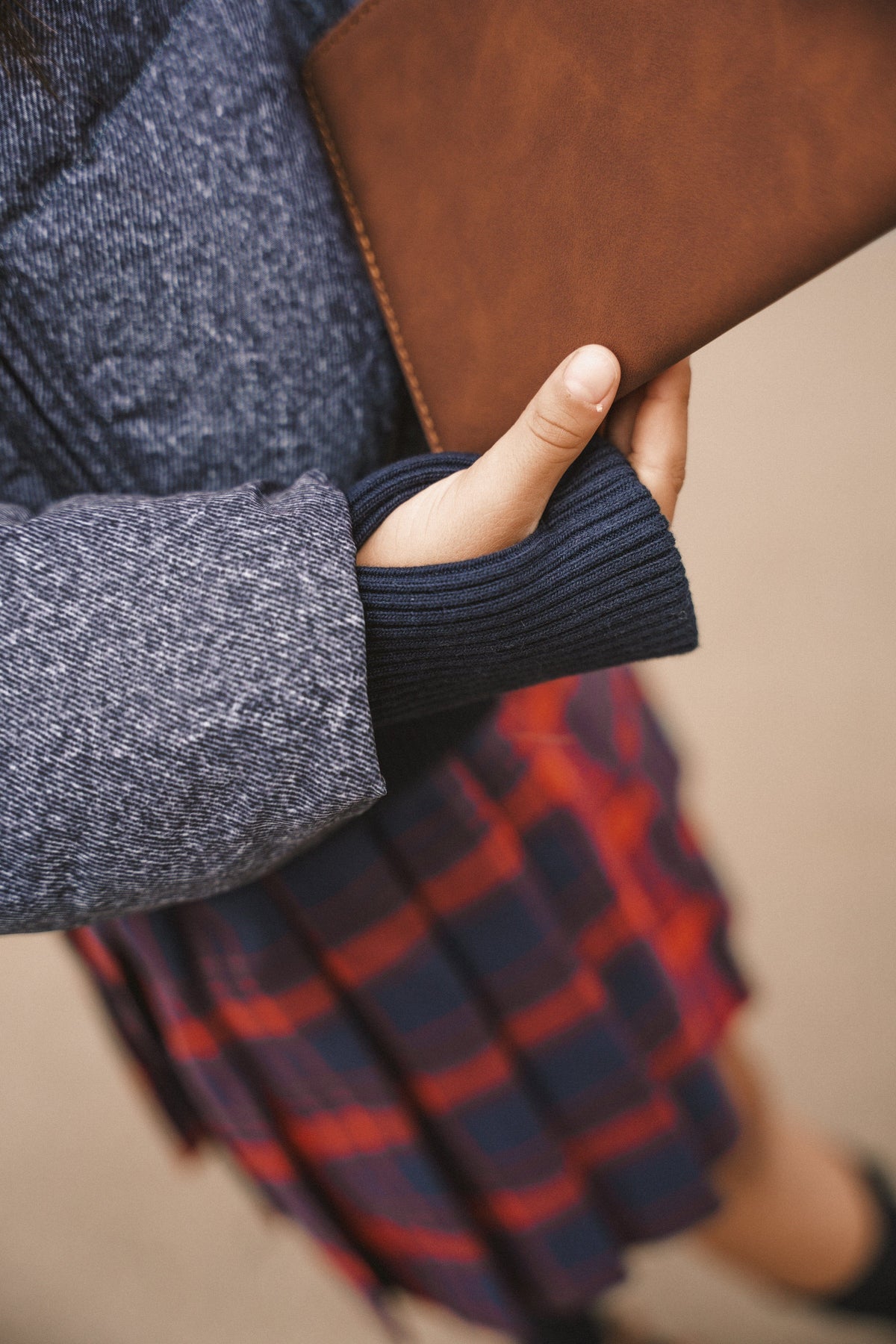 The Horizon Girl's Tall Waistband Coat - Dark Denim Coat IBIS Outerwear 
