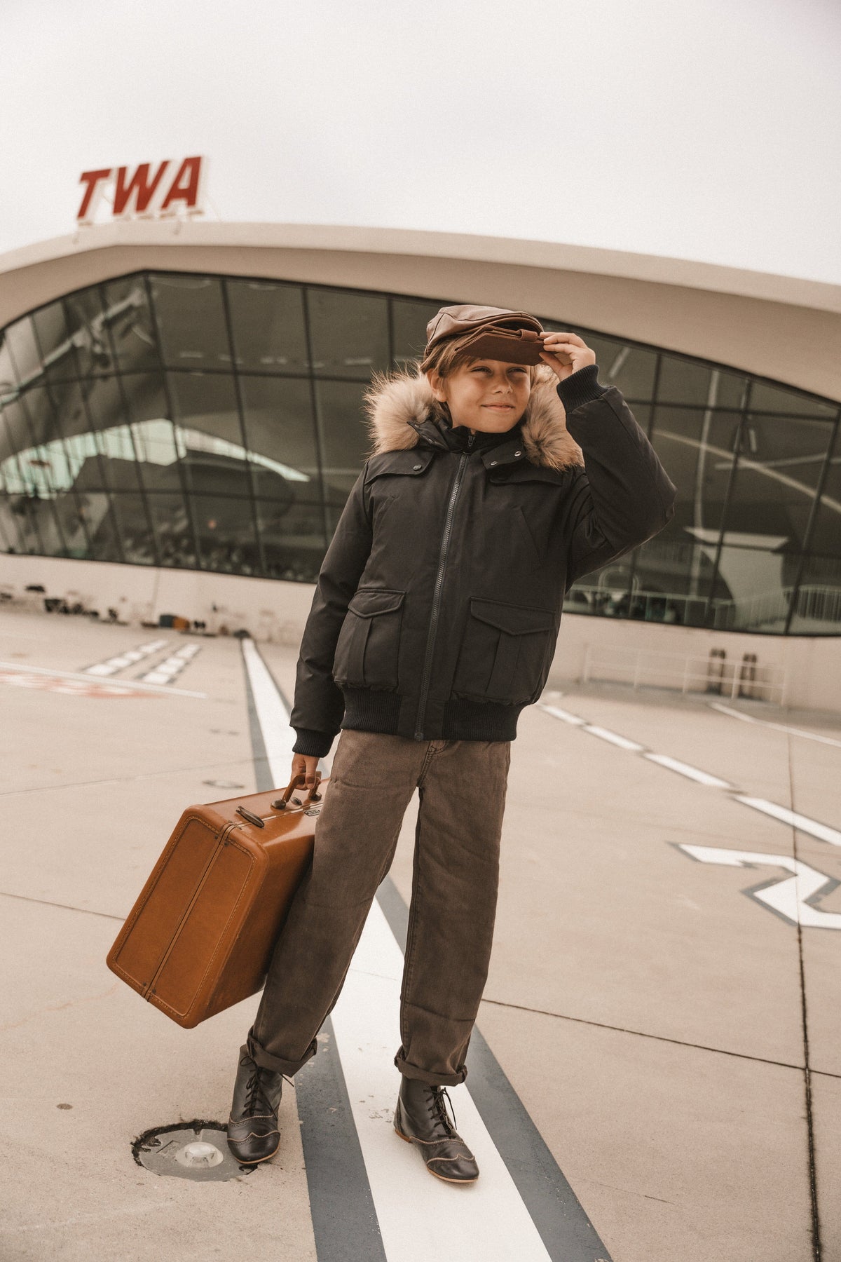 The Northbound Boys' Bomber with Shoulder Flaps - Black Coat IBIS Outerwear 